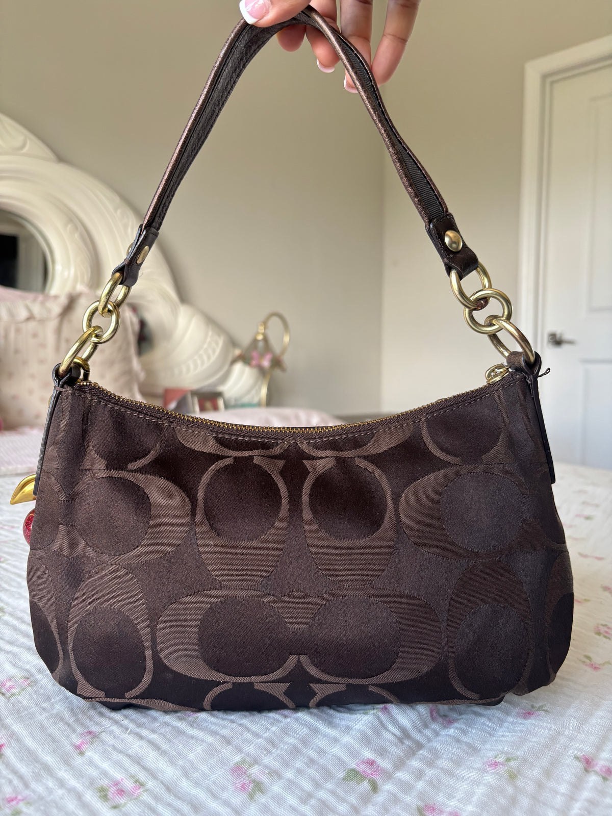 Brown vintage coach shoulder bag