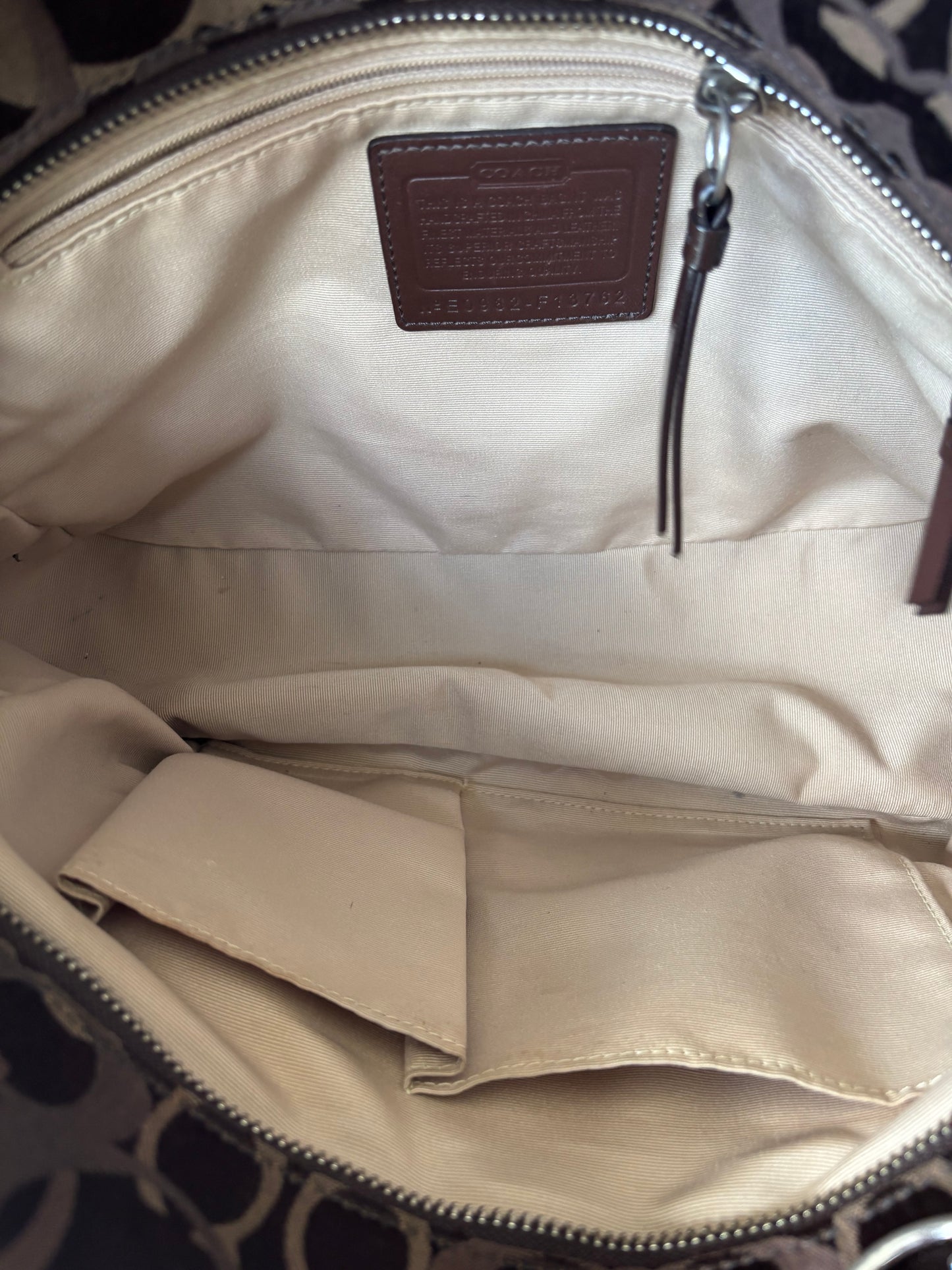 Rare brown optic coach tote bag