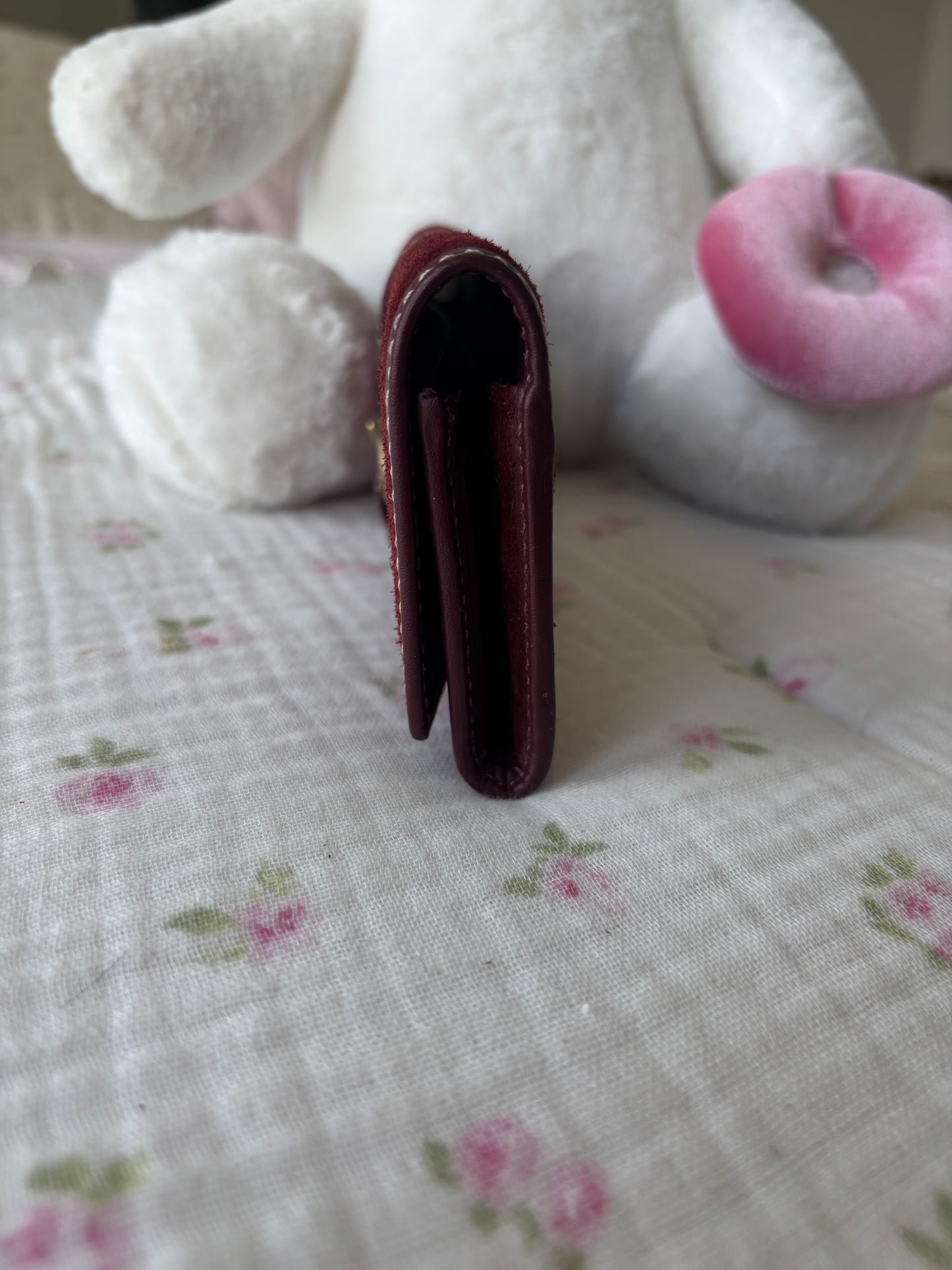 Suede burgandy coach wallet