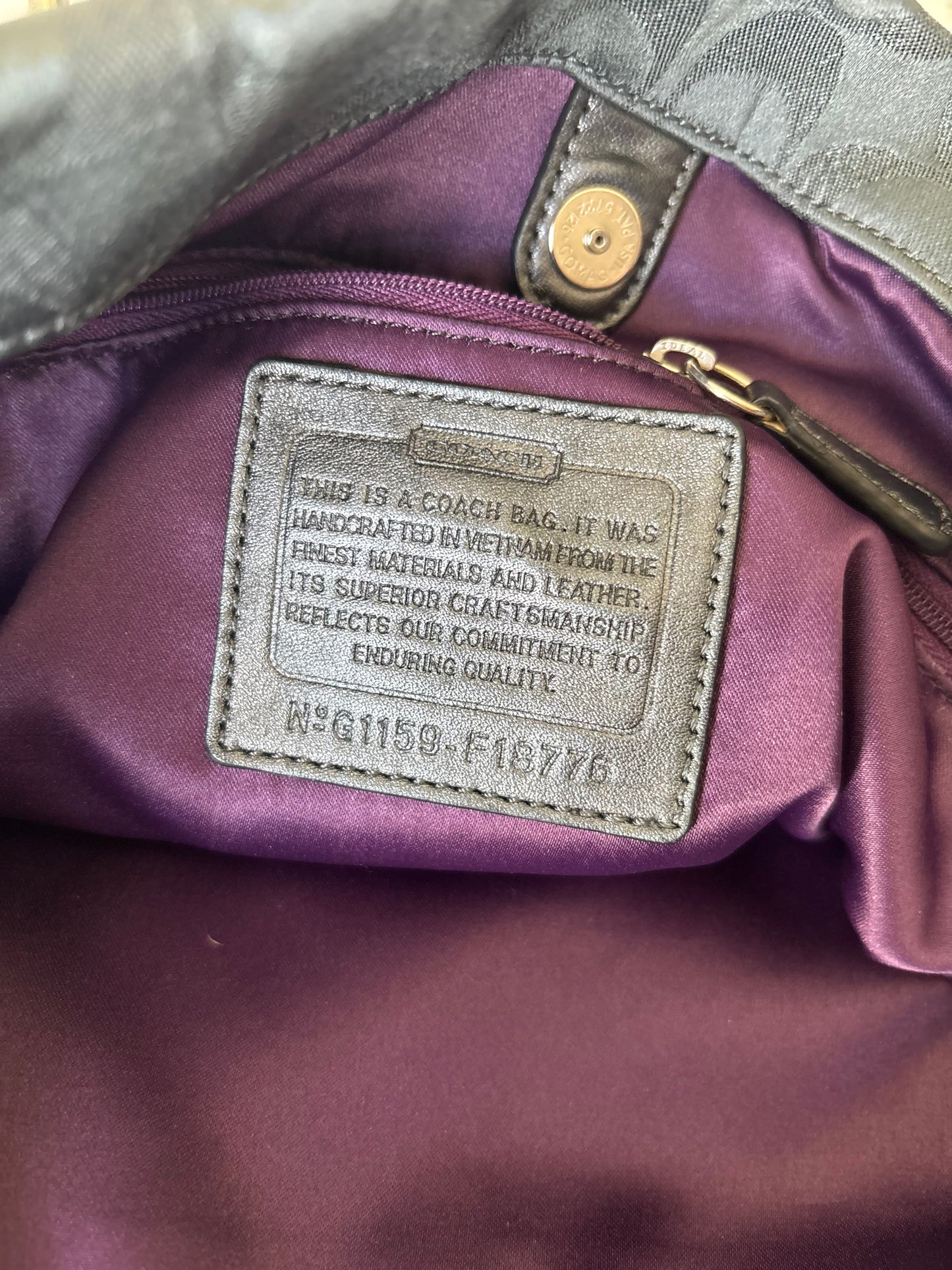Black coach vintage  tote bag