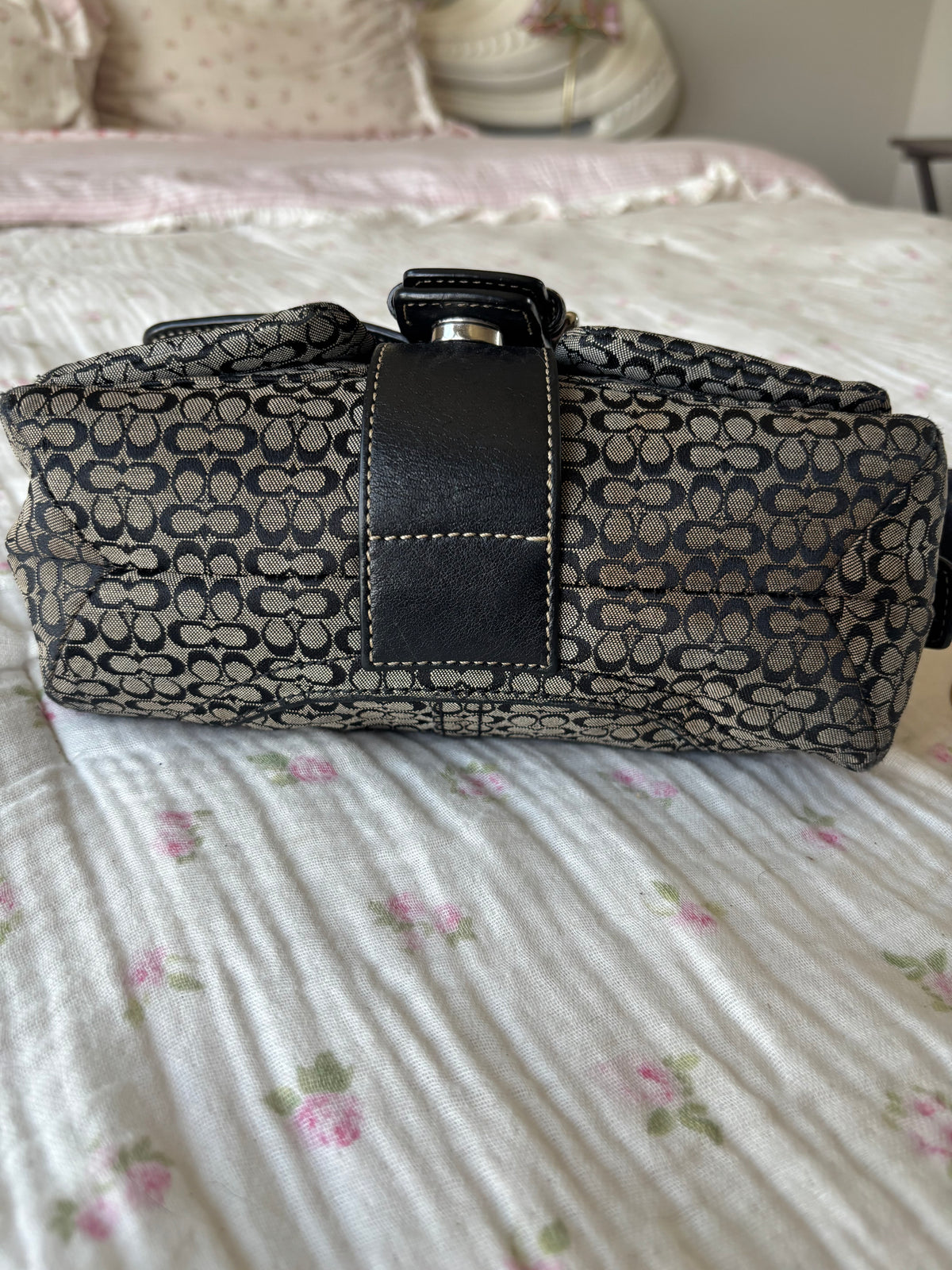 Mini black and grey coach soho