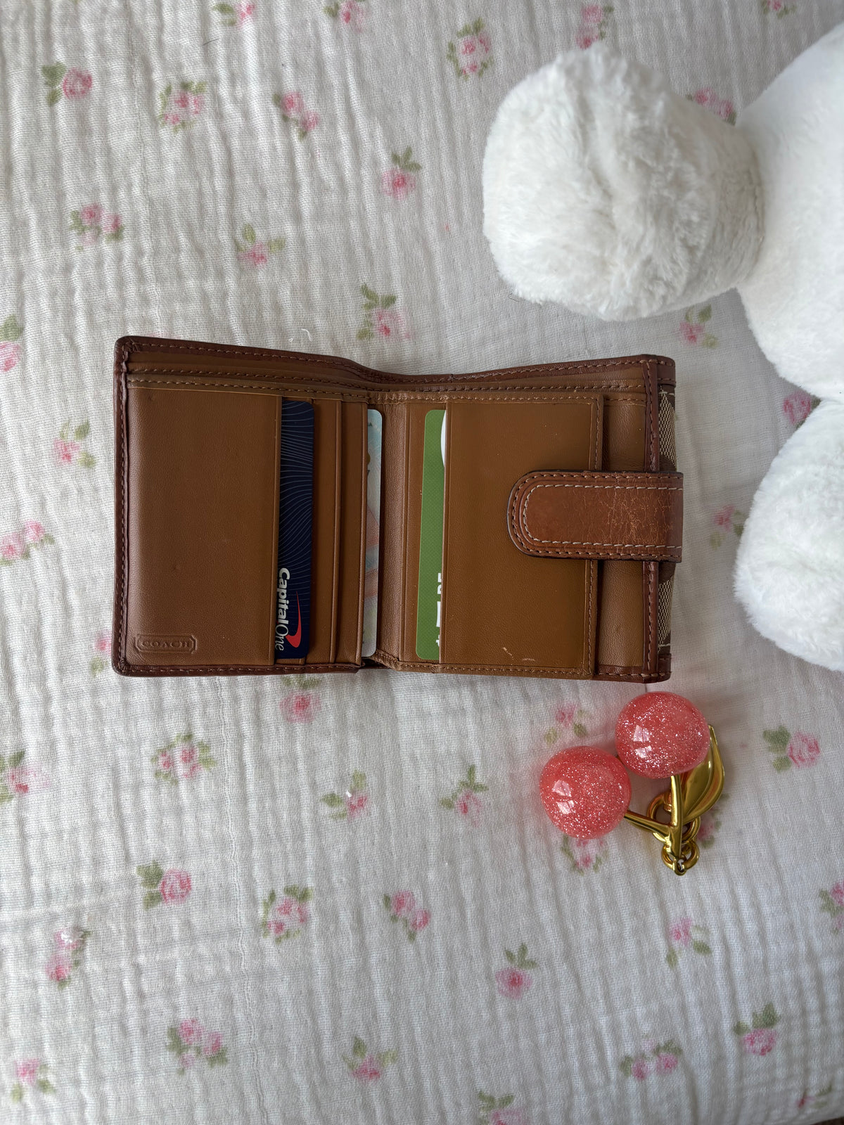 Brown mongram soho coach wallet