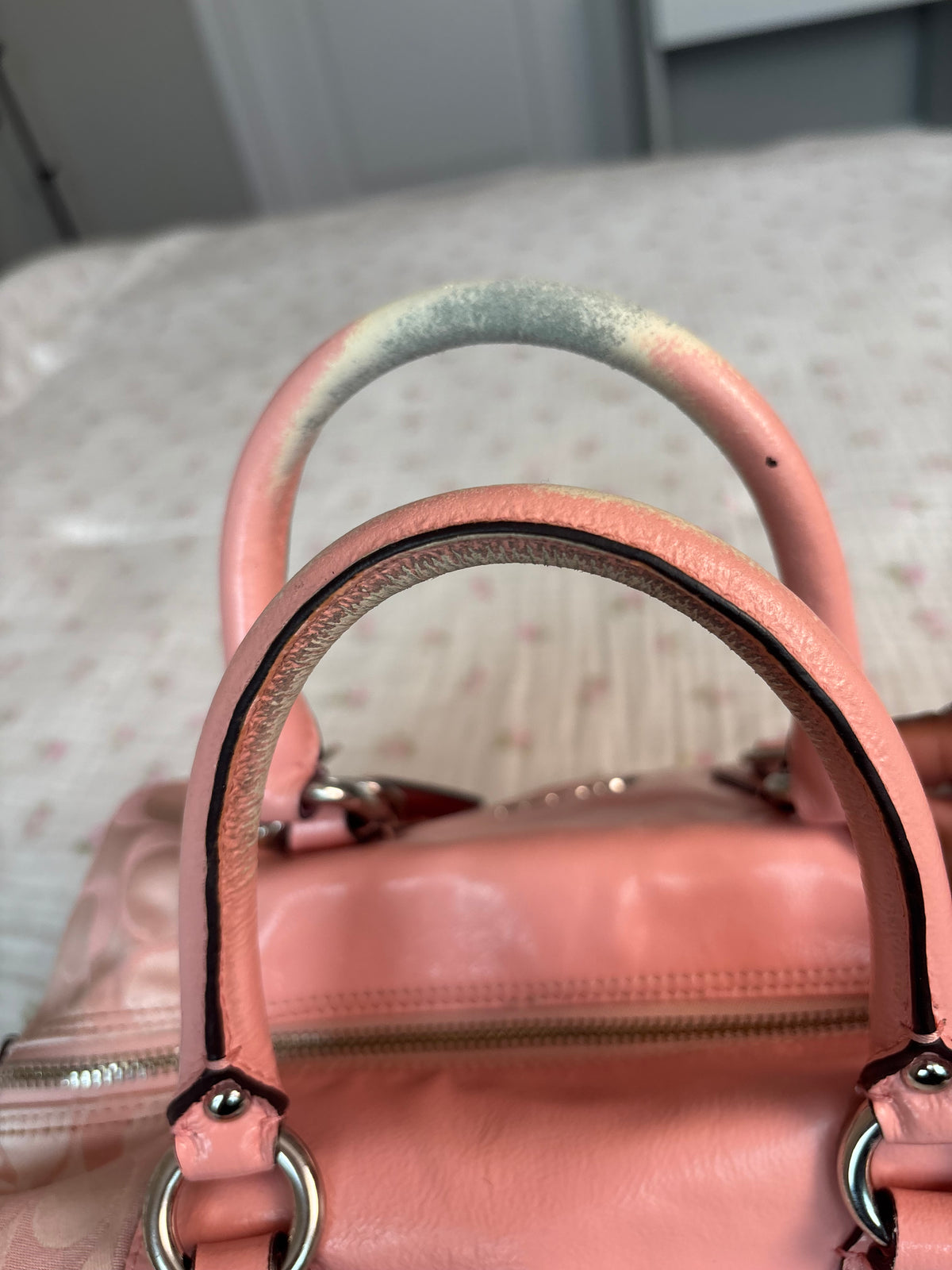Vintage baby pink rare coach satchel