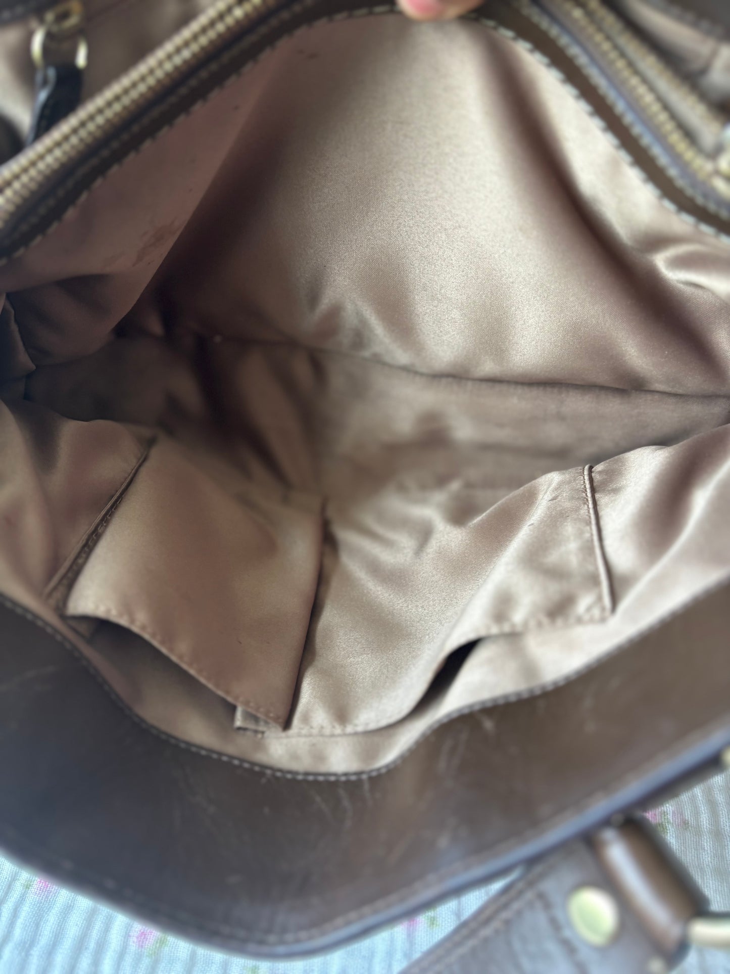 Rare patchwork coach satchel bag