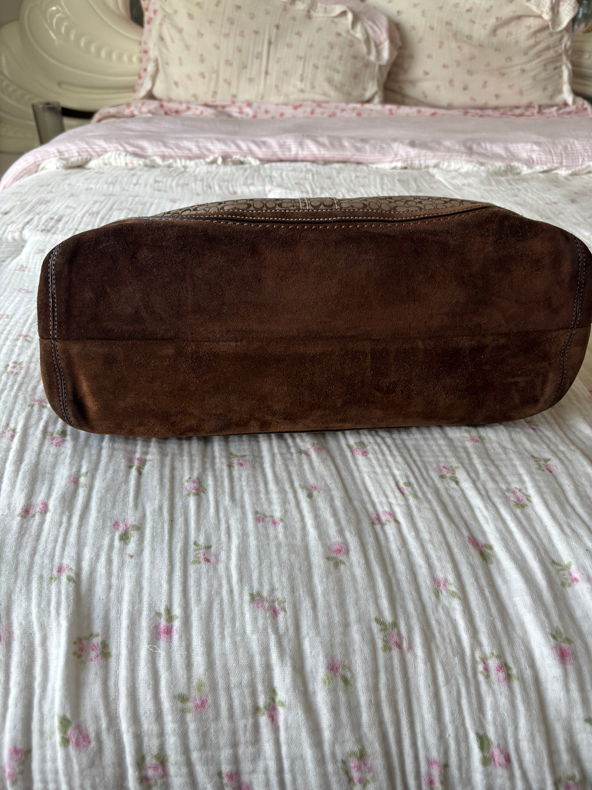 Brown mongram coach tote bag