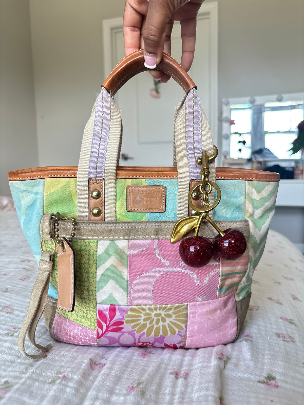 Mini colorful patchwork Hampton bag