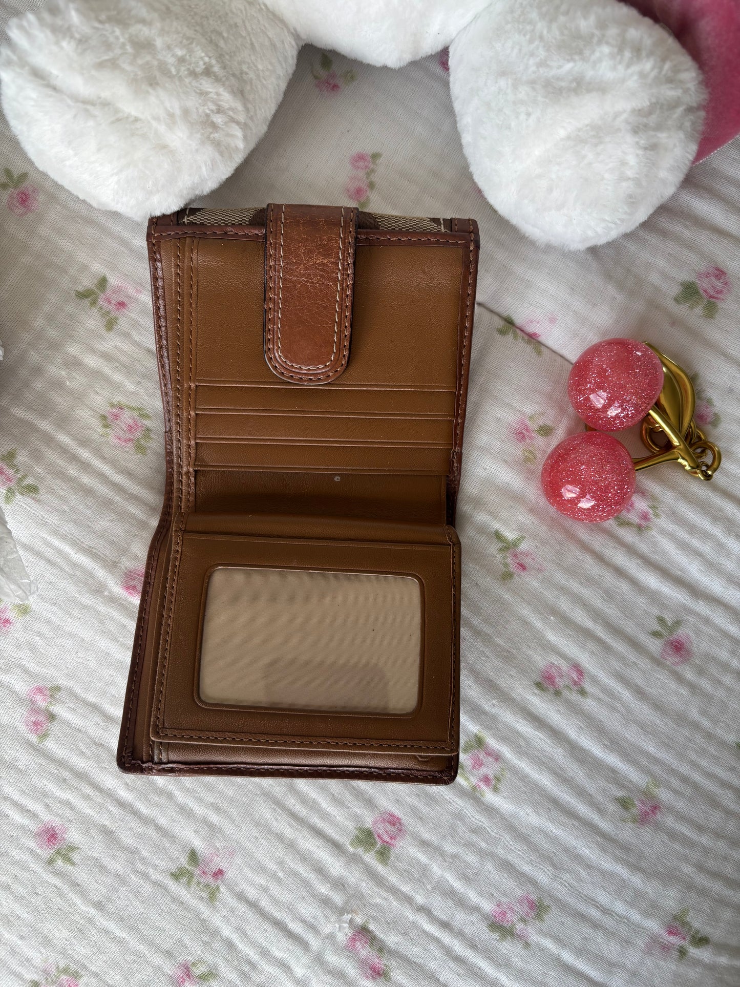Brown mongram soho coach wallet