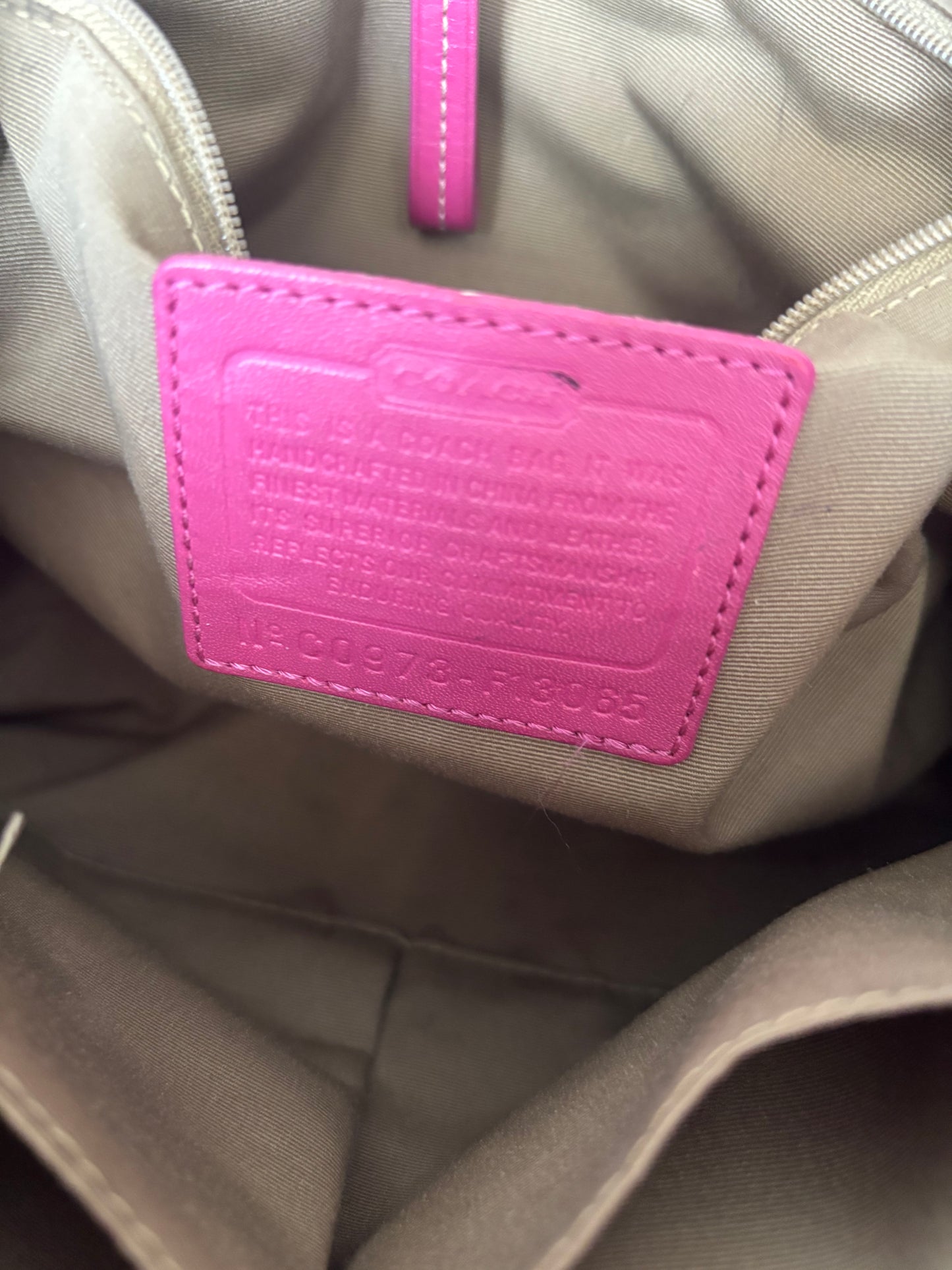 Pink rare coach Hampton tote bag