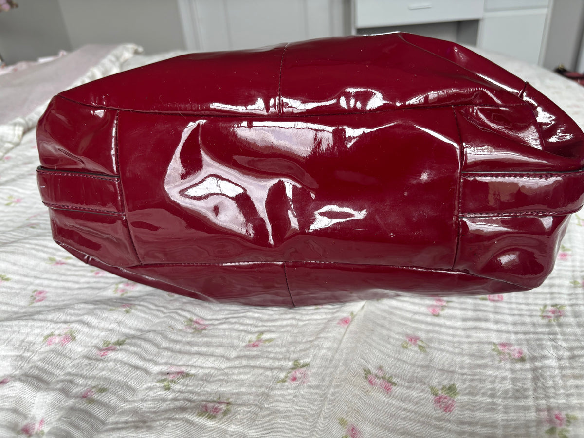 Cherry red patent leather Maggie