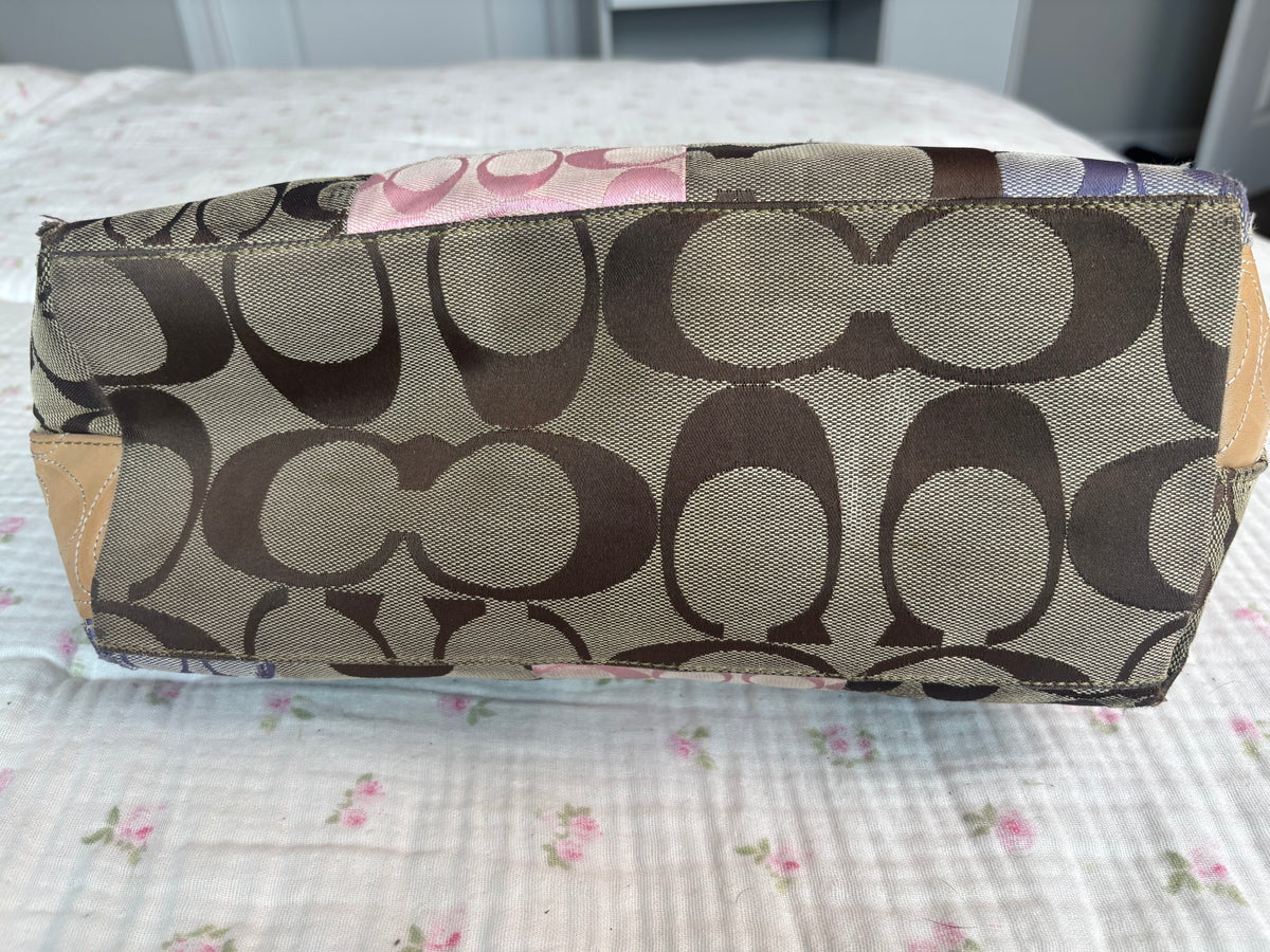 Patchwork coach tote bag