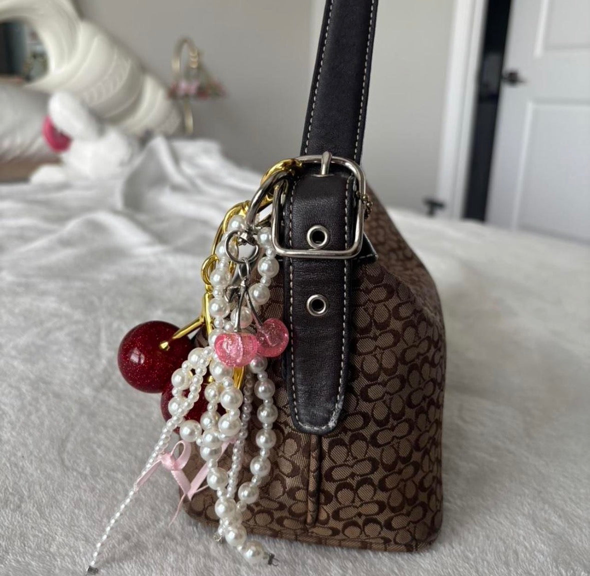 Brown mongram small shoulder bag