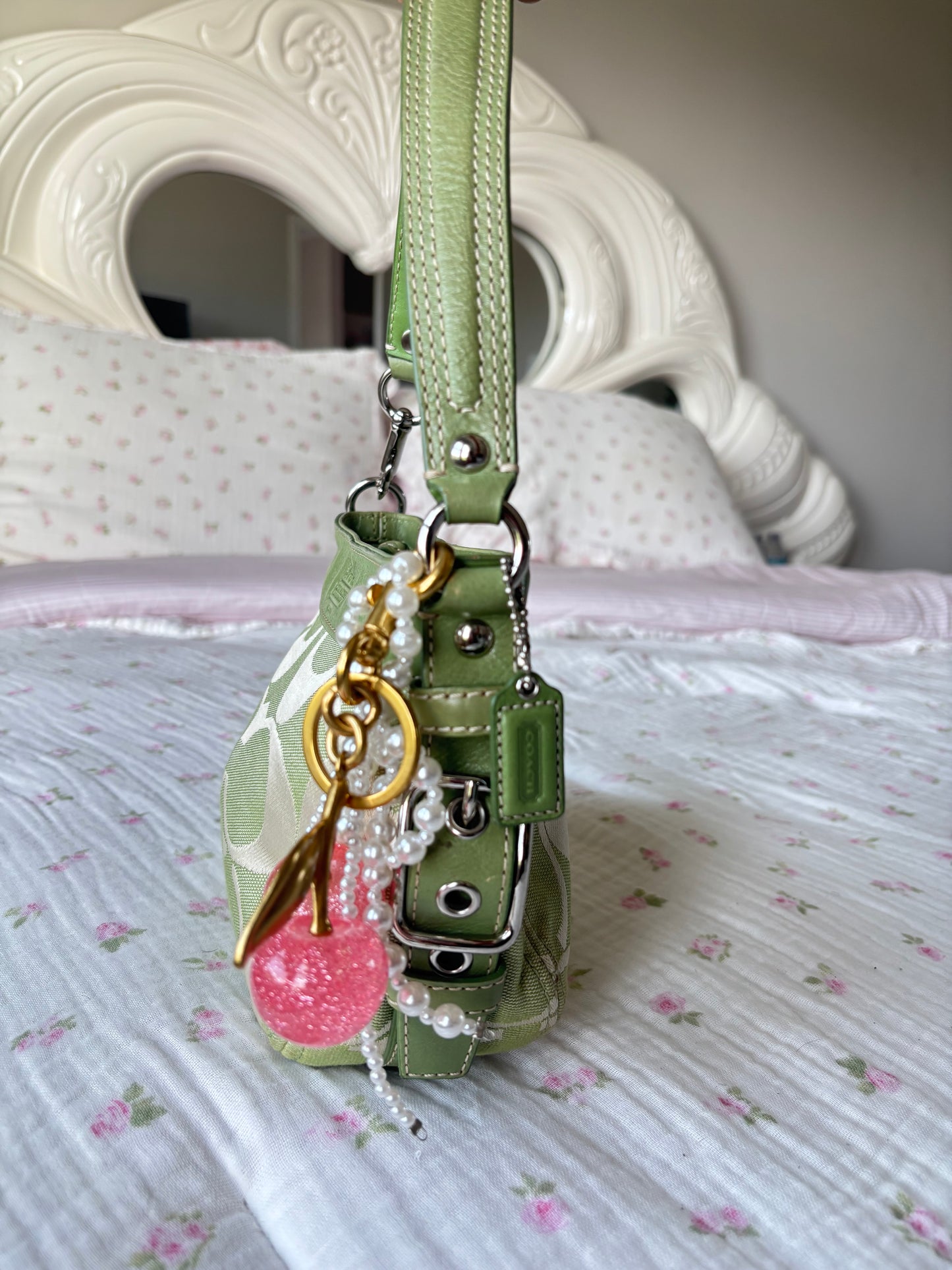 Rare green Zoe coach shoulder bag