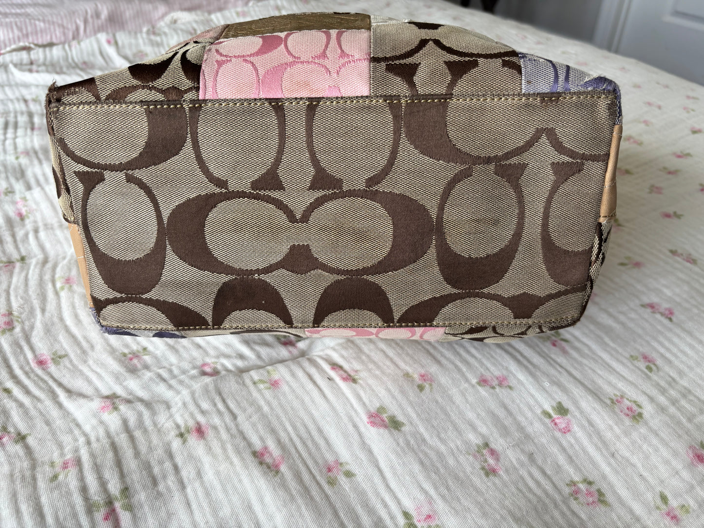 Vintage coach patchwork tote bag