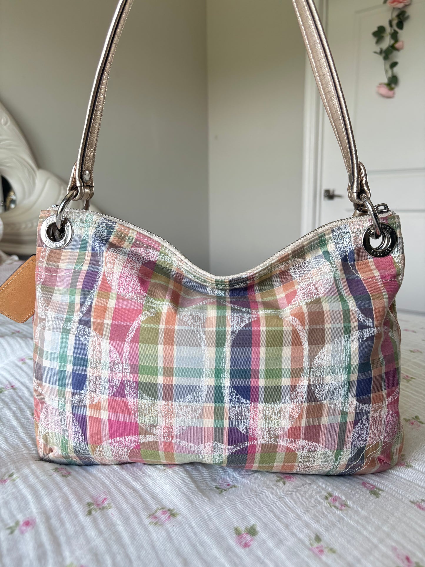 Rare coach poppy madras shoulder bag