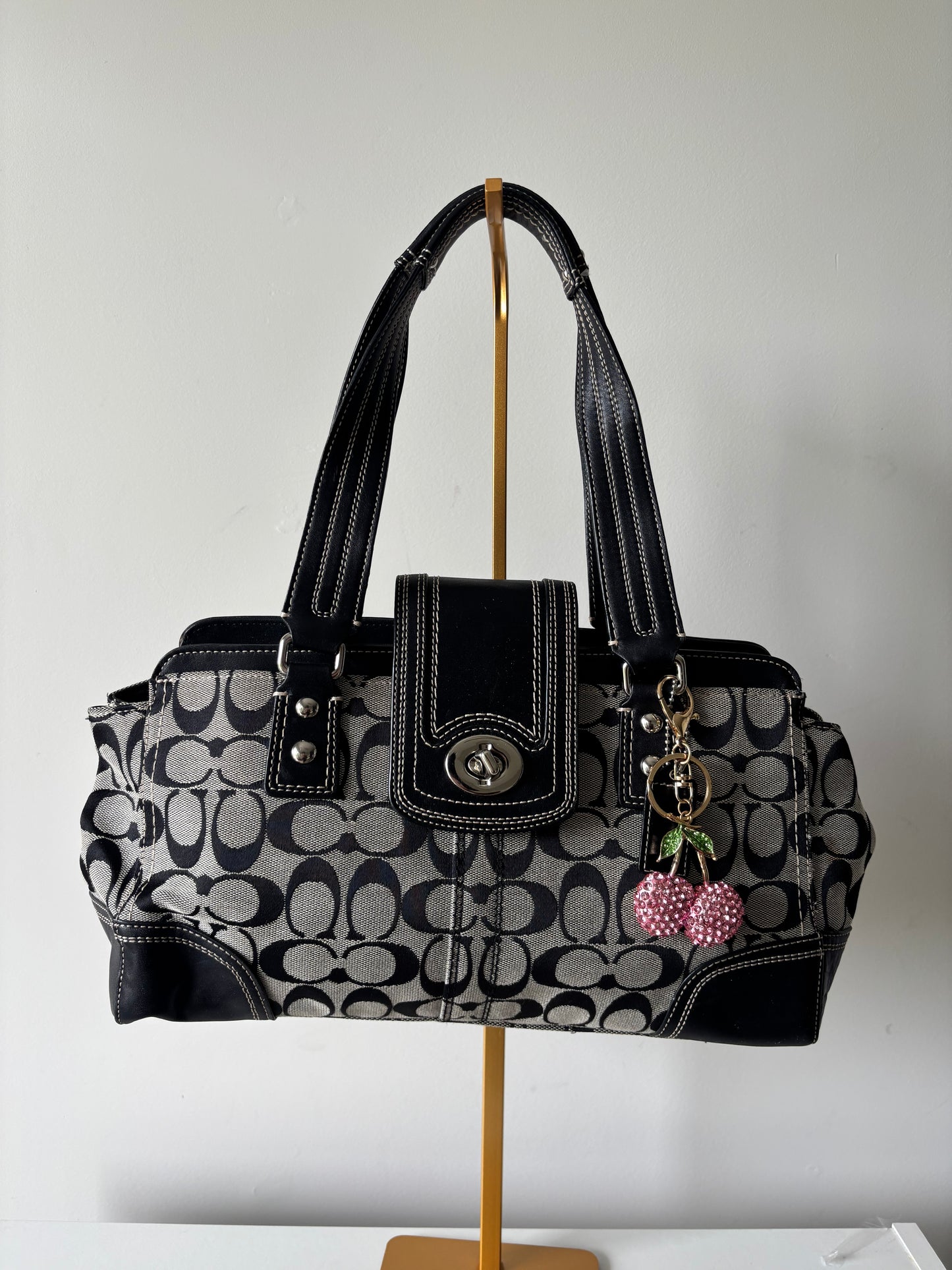 black & grey coach Hampton bag