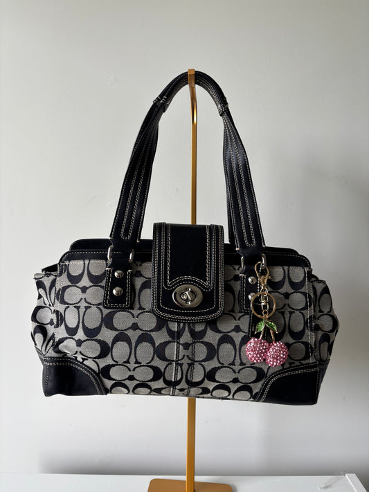 black & grey coach Hampton bag