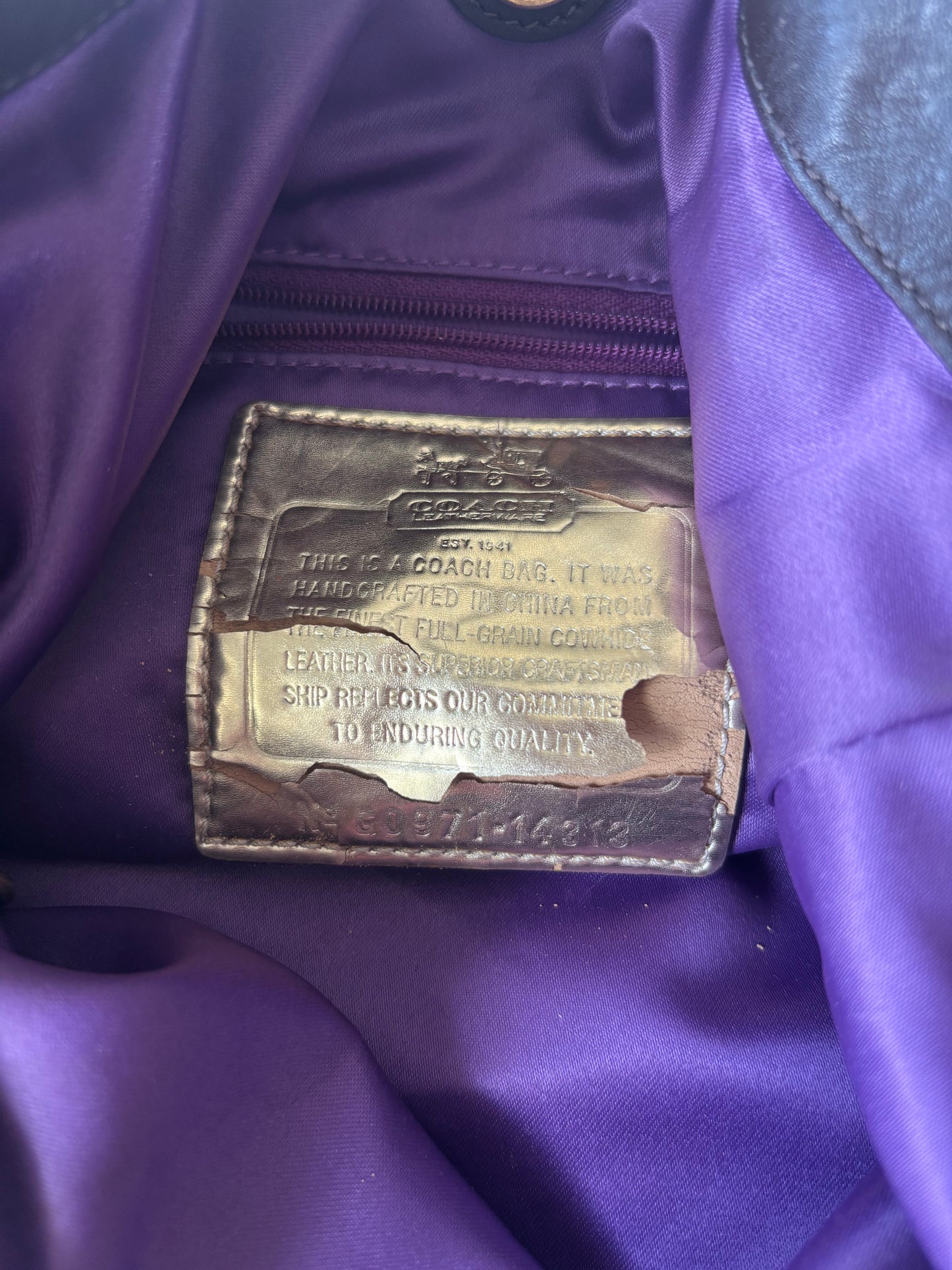 Rare Brown leather coach Maggie