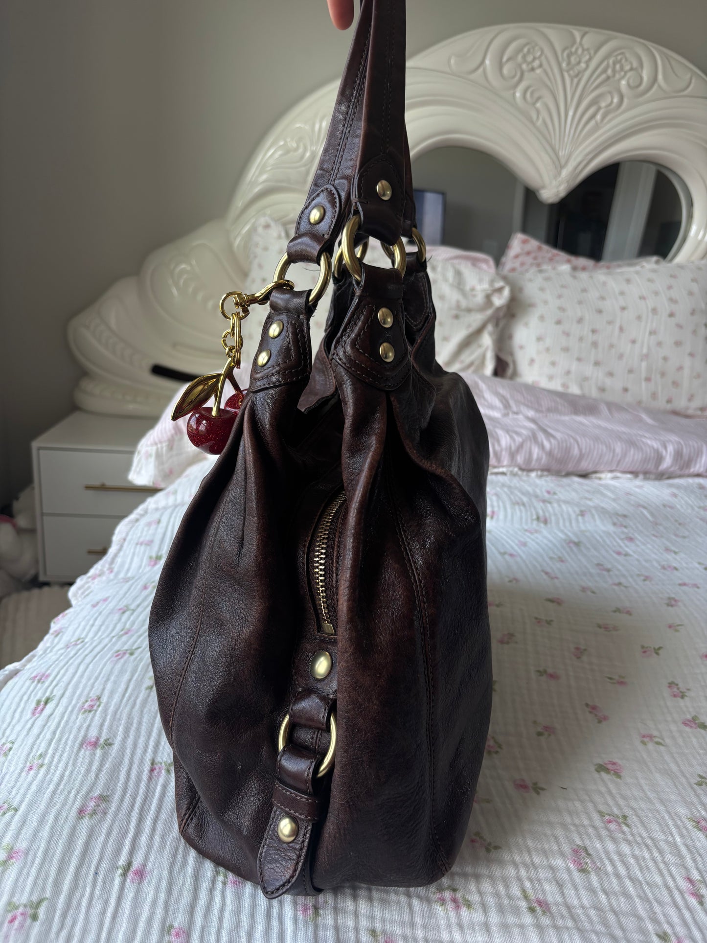 Rare Brown leather coach Maggie