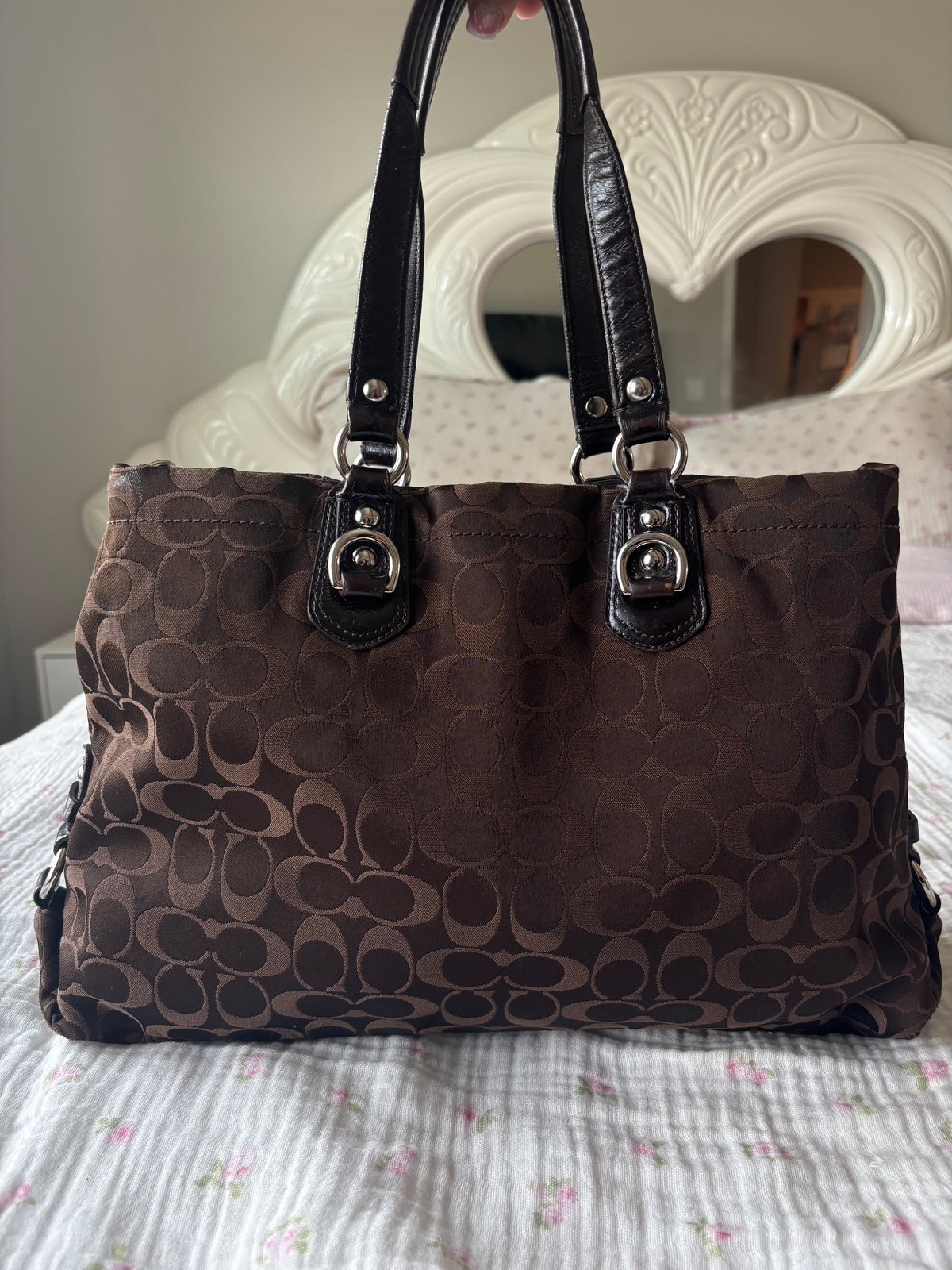Vintage Brown coach tote bagcharms