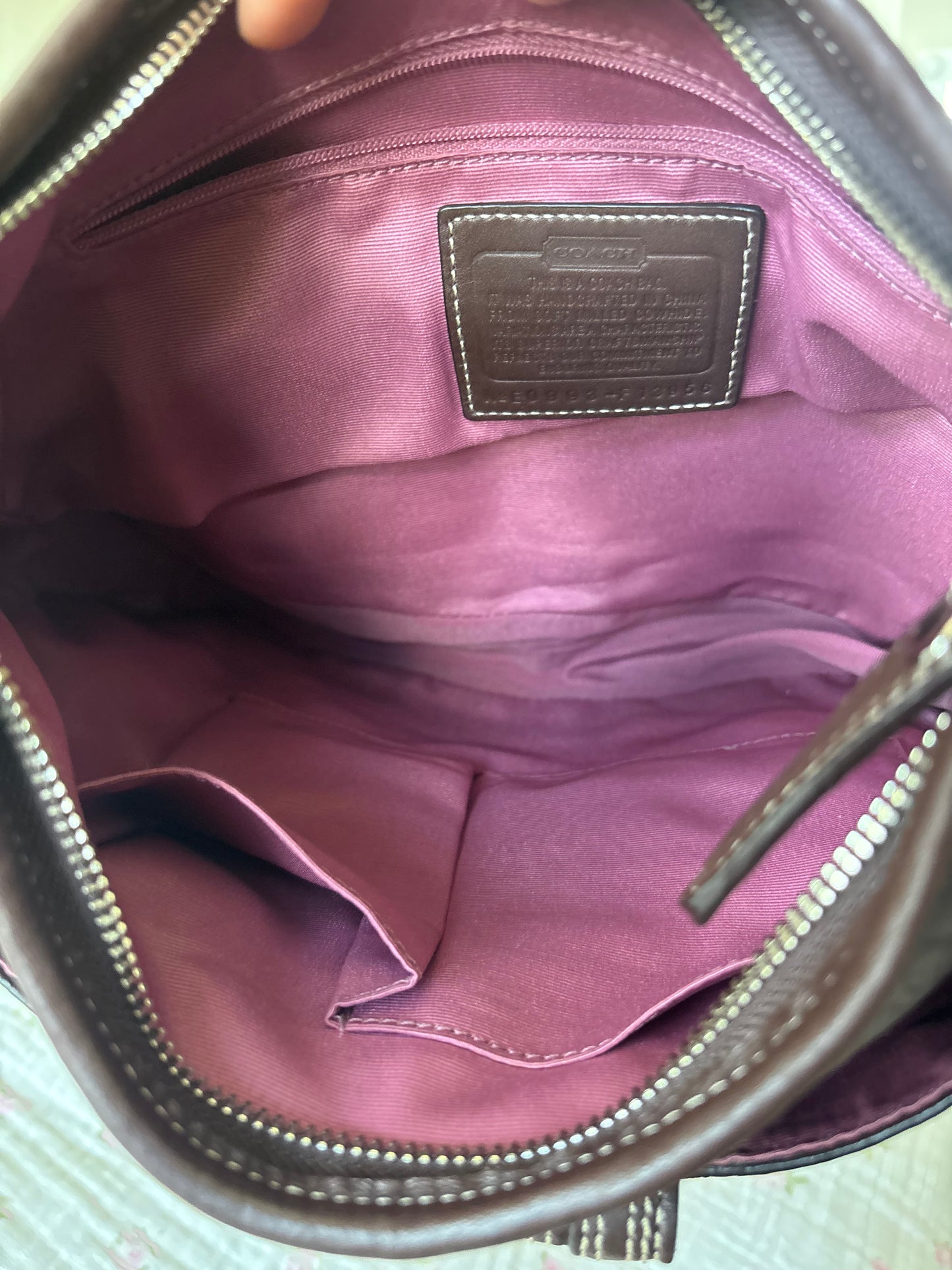 Brown leather pebbled bag