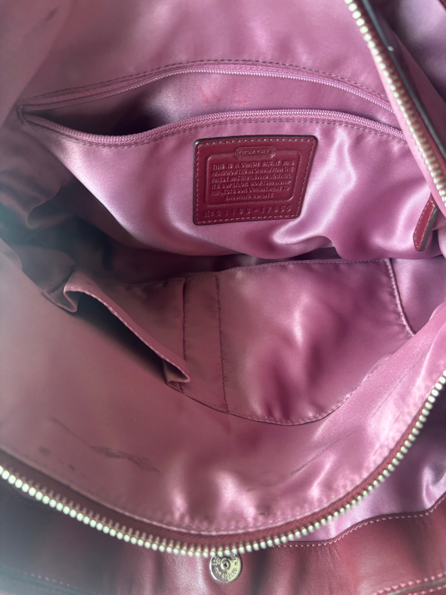 Rare cherry red coach satchel bag