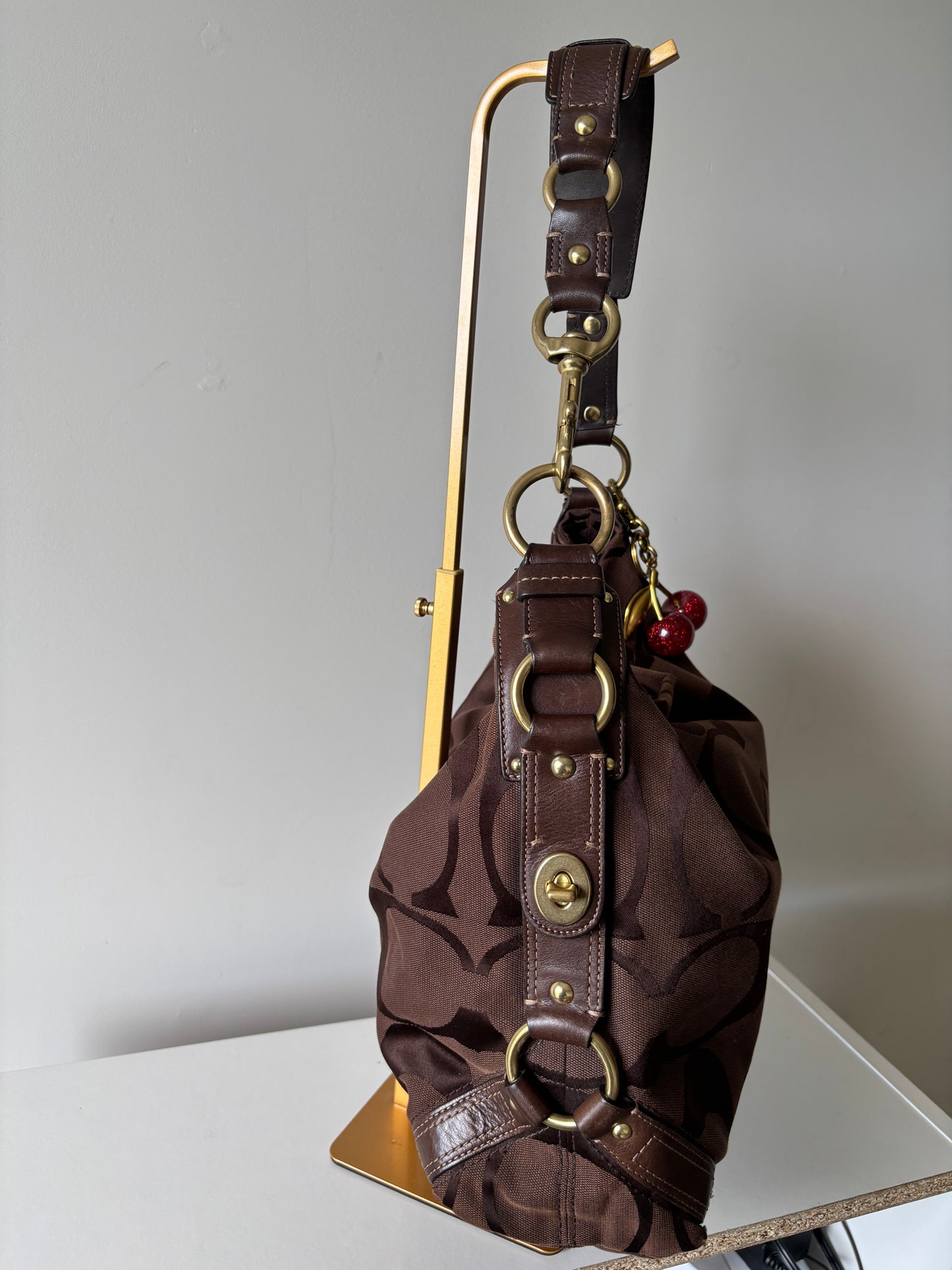 Chocolate brown large coach Carly