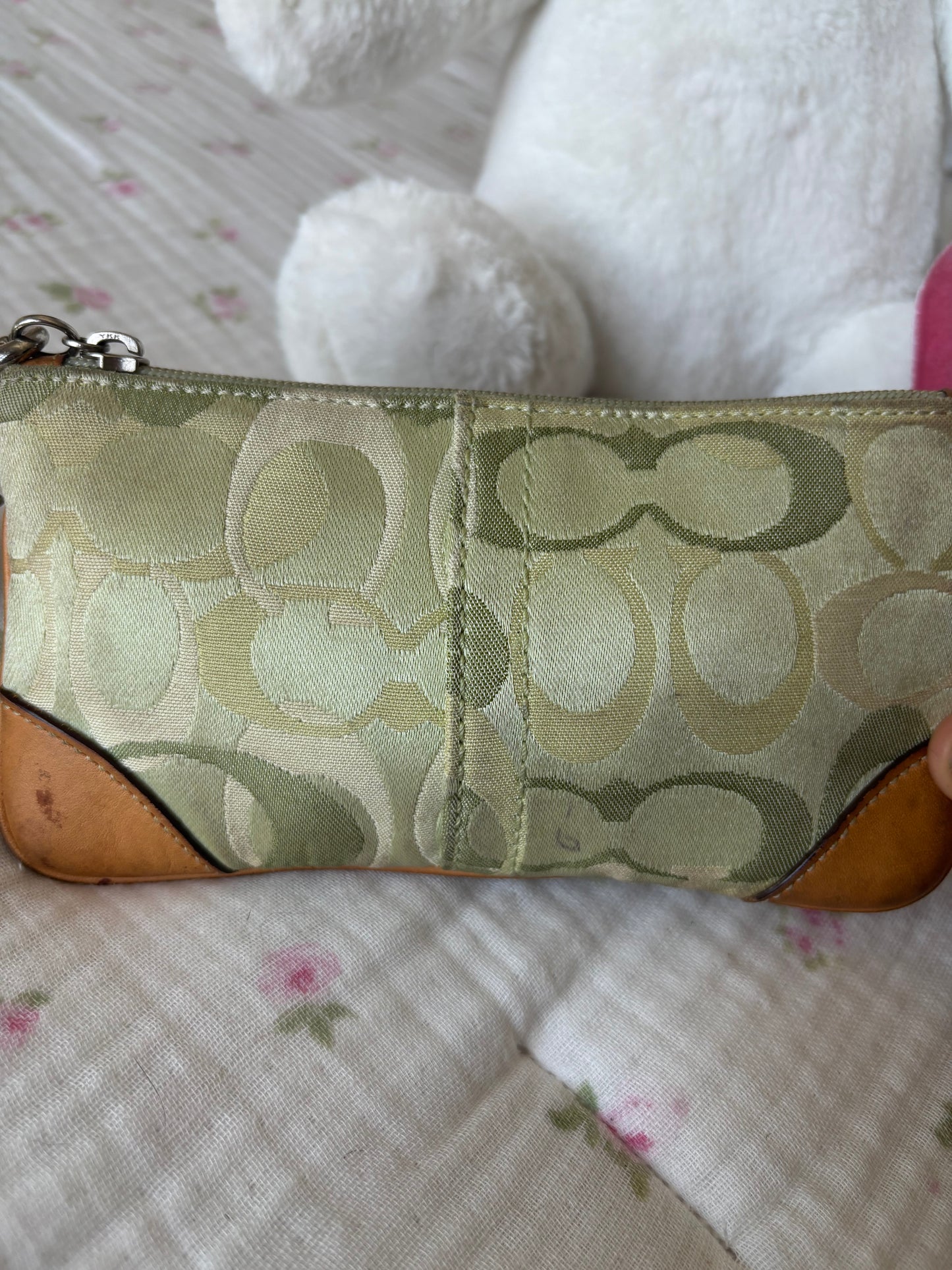 Rare green coach wristlet /wallet