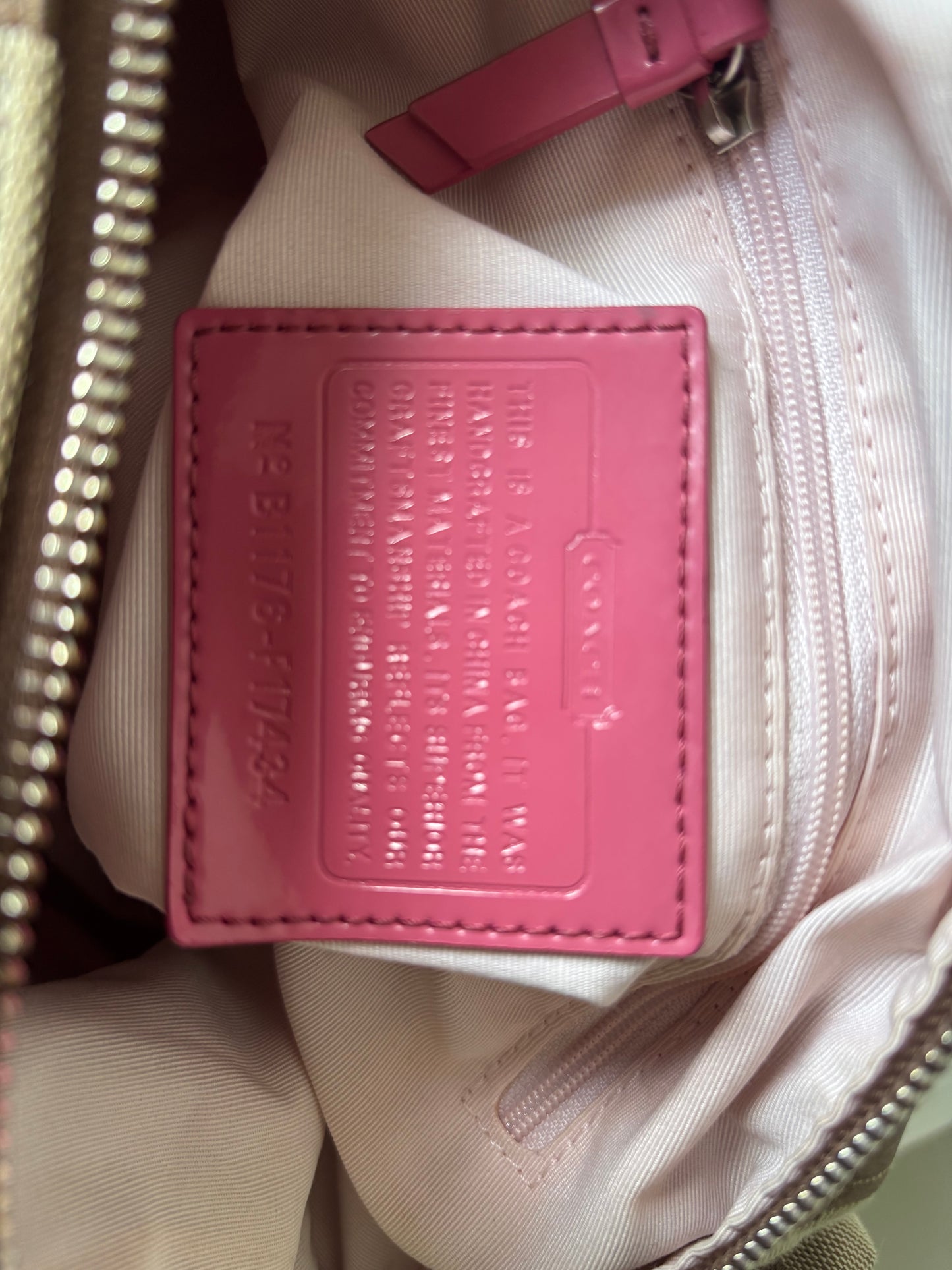 Rare pink mongram coach satchel