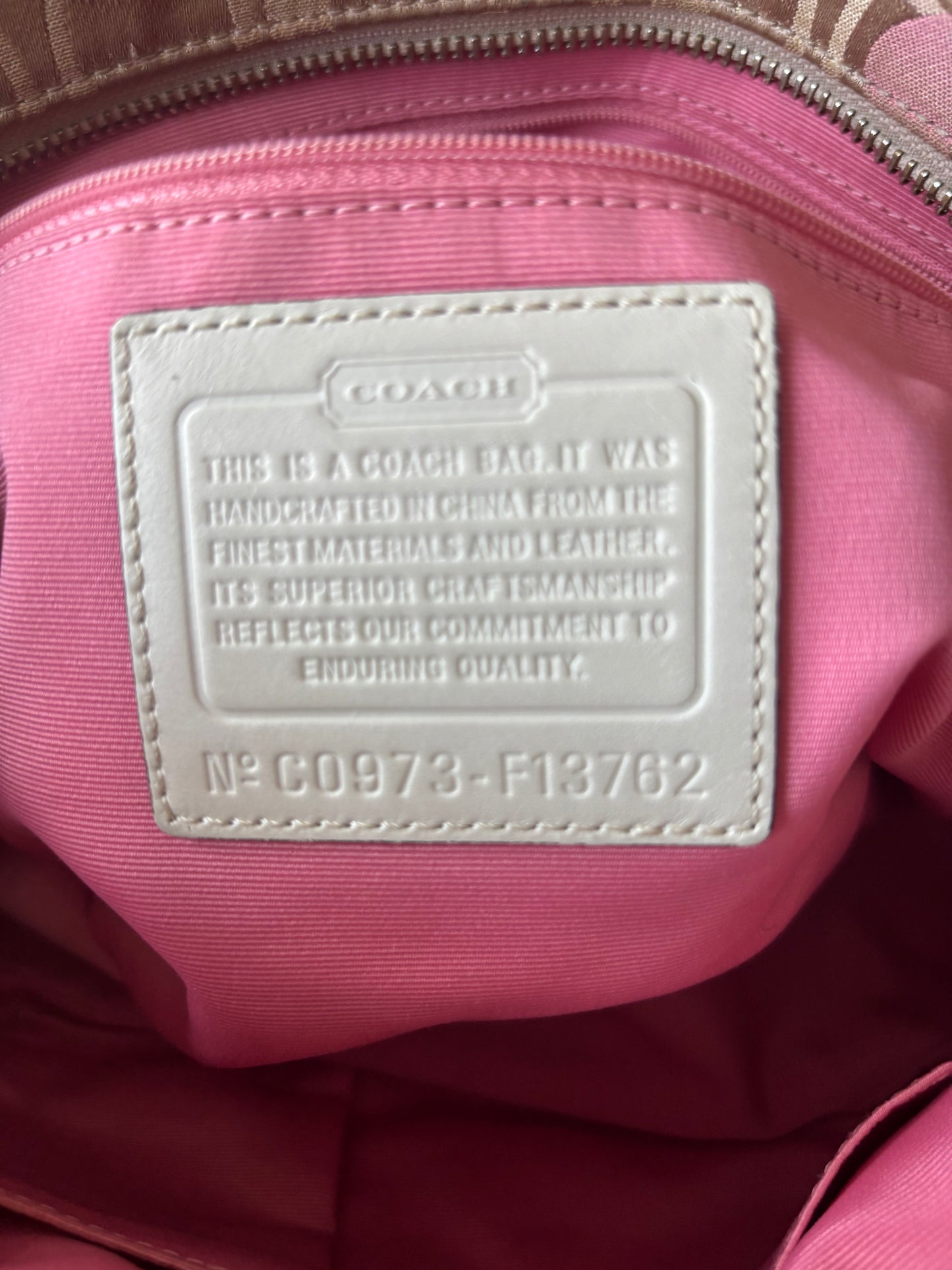 Rare pink optic coach tote bag