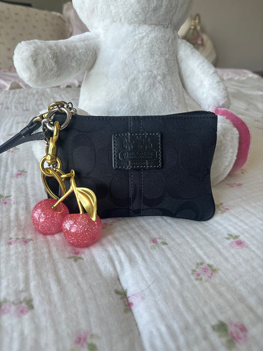 Black mongram mini coach wallet