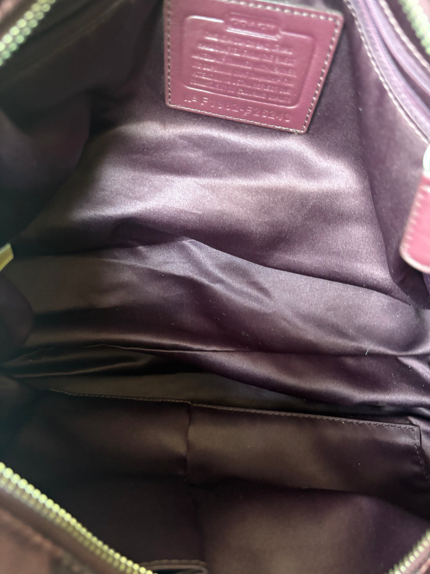 Burgandy rare coach mongram hand bag