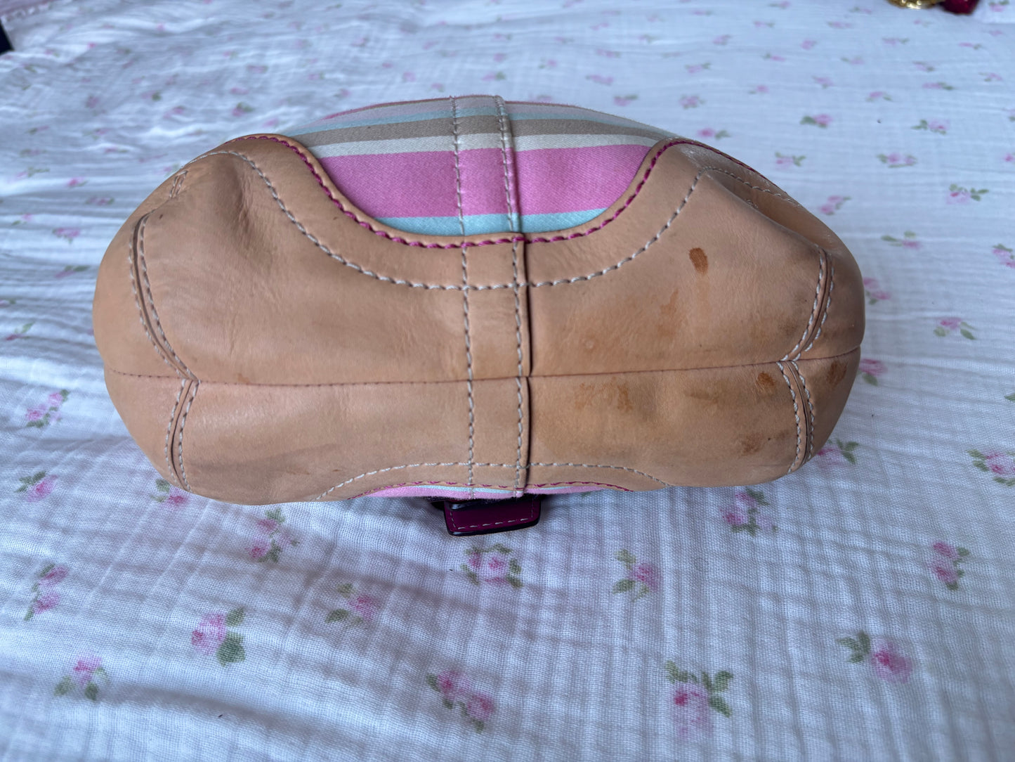 Rare pin striped coach soho bag