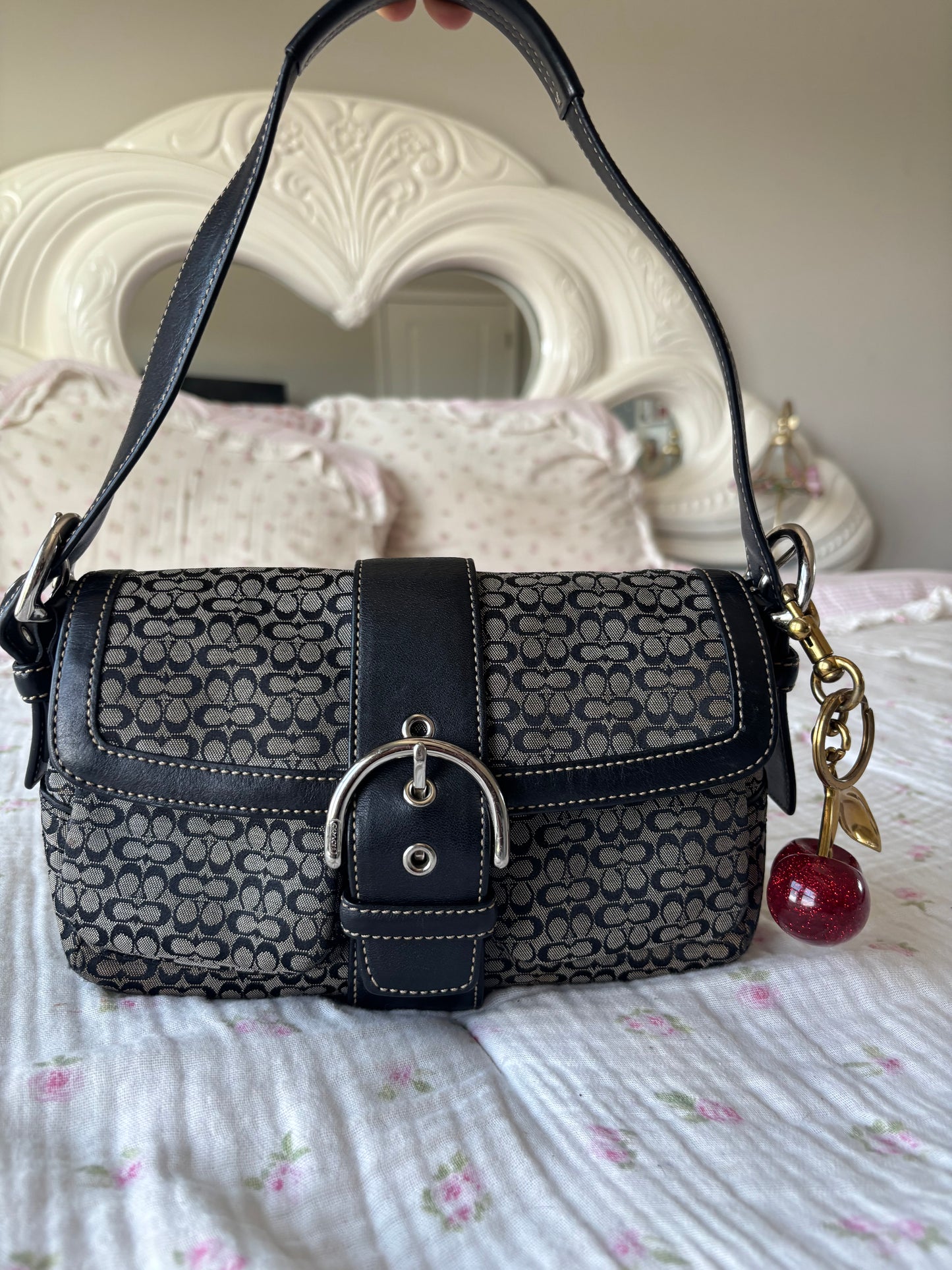 Mini black and grey coach soho