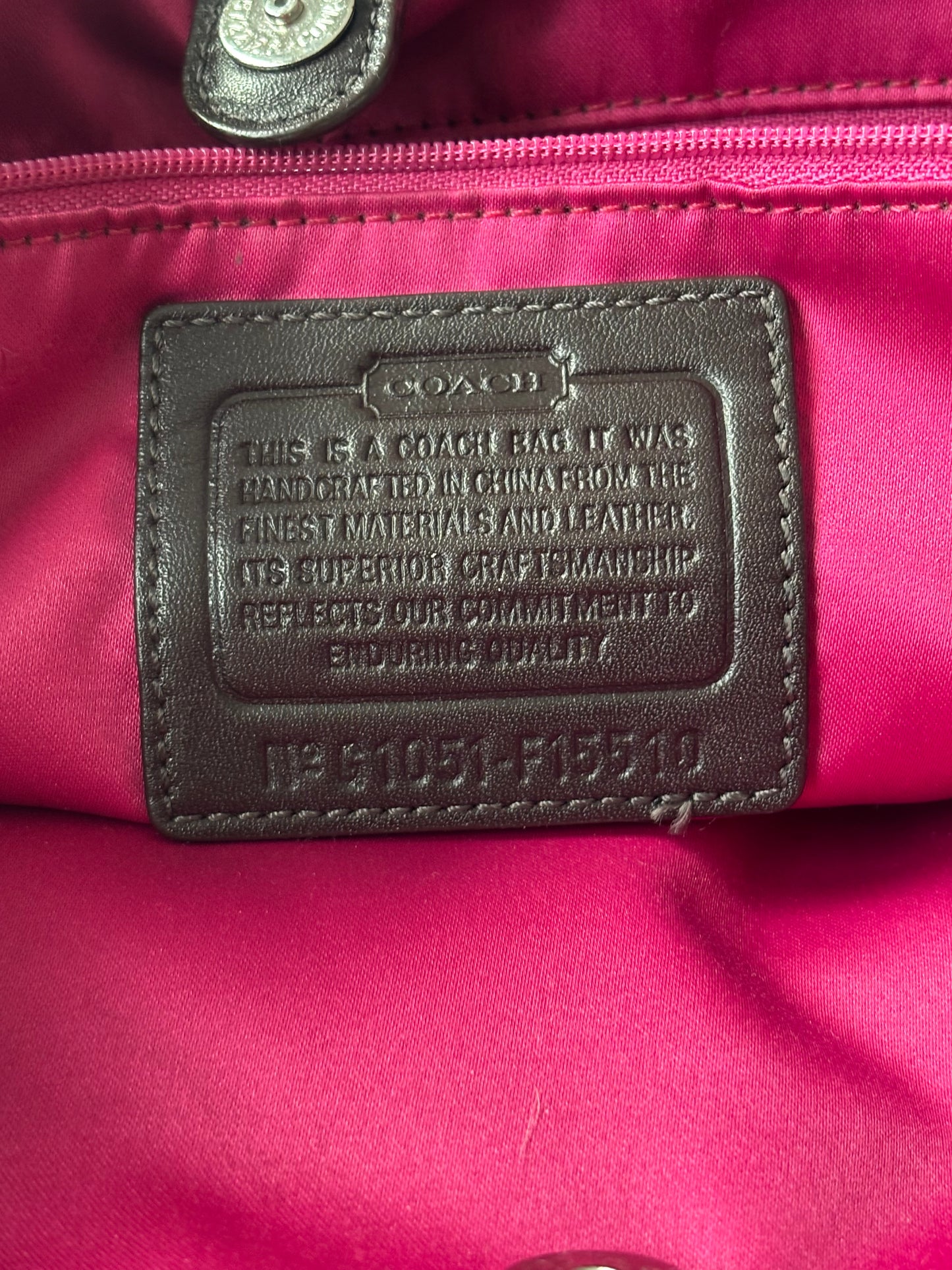 Chocolate brown coach tote bag