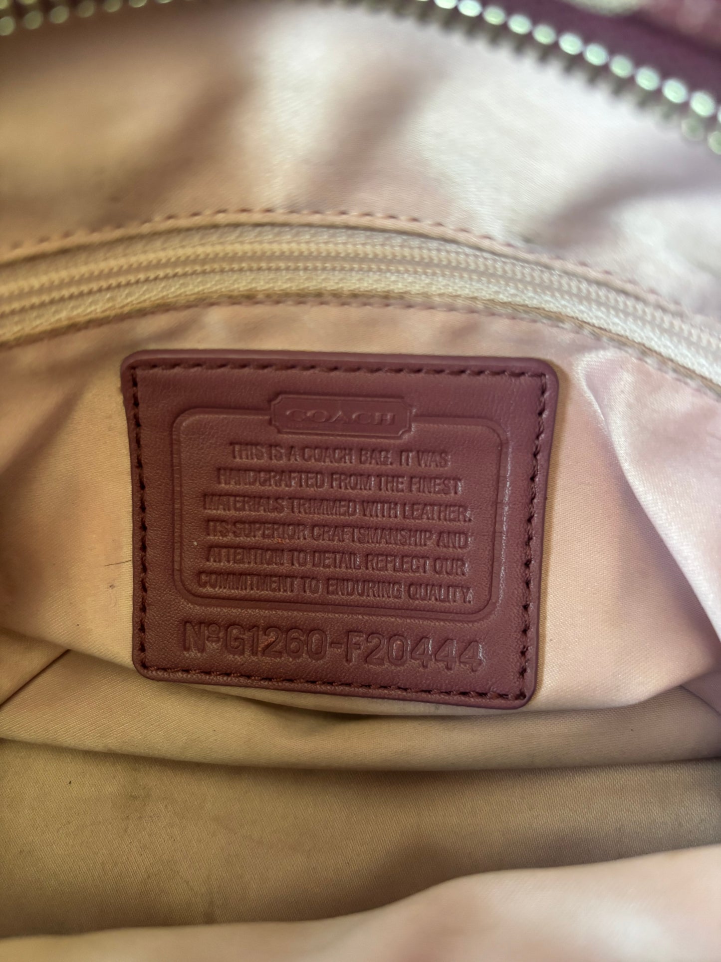 Burgandy coach tote bag