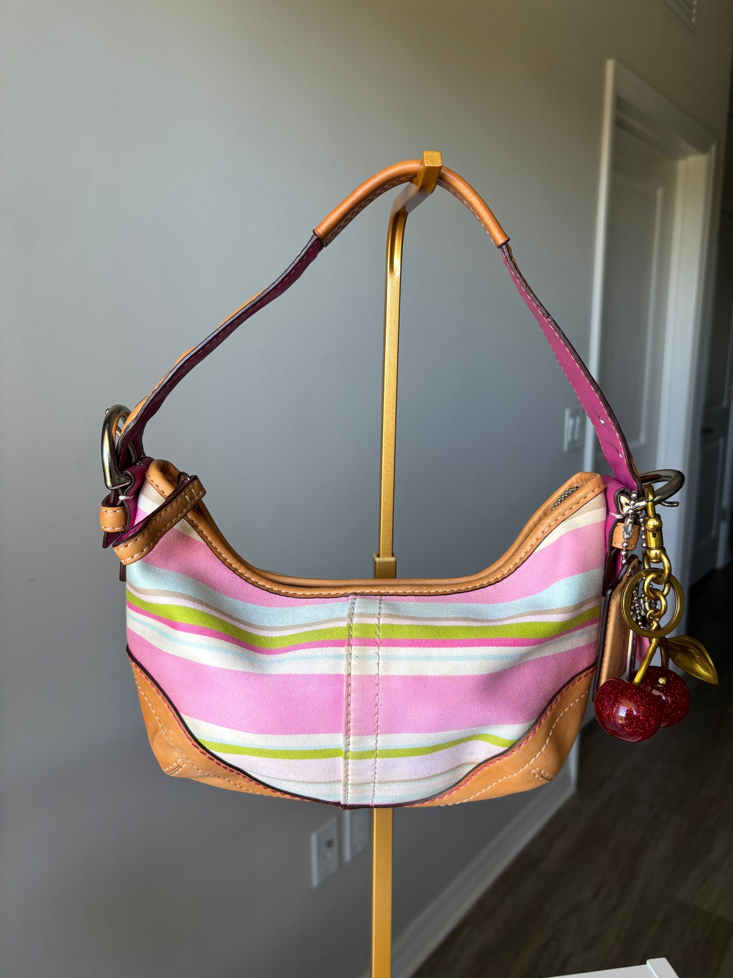Rare striped coach vintage hobo