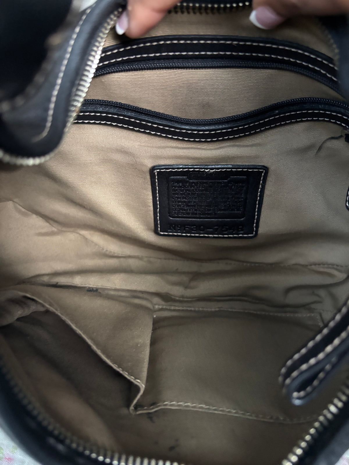 Black leather coach soho hobo bag