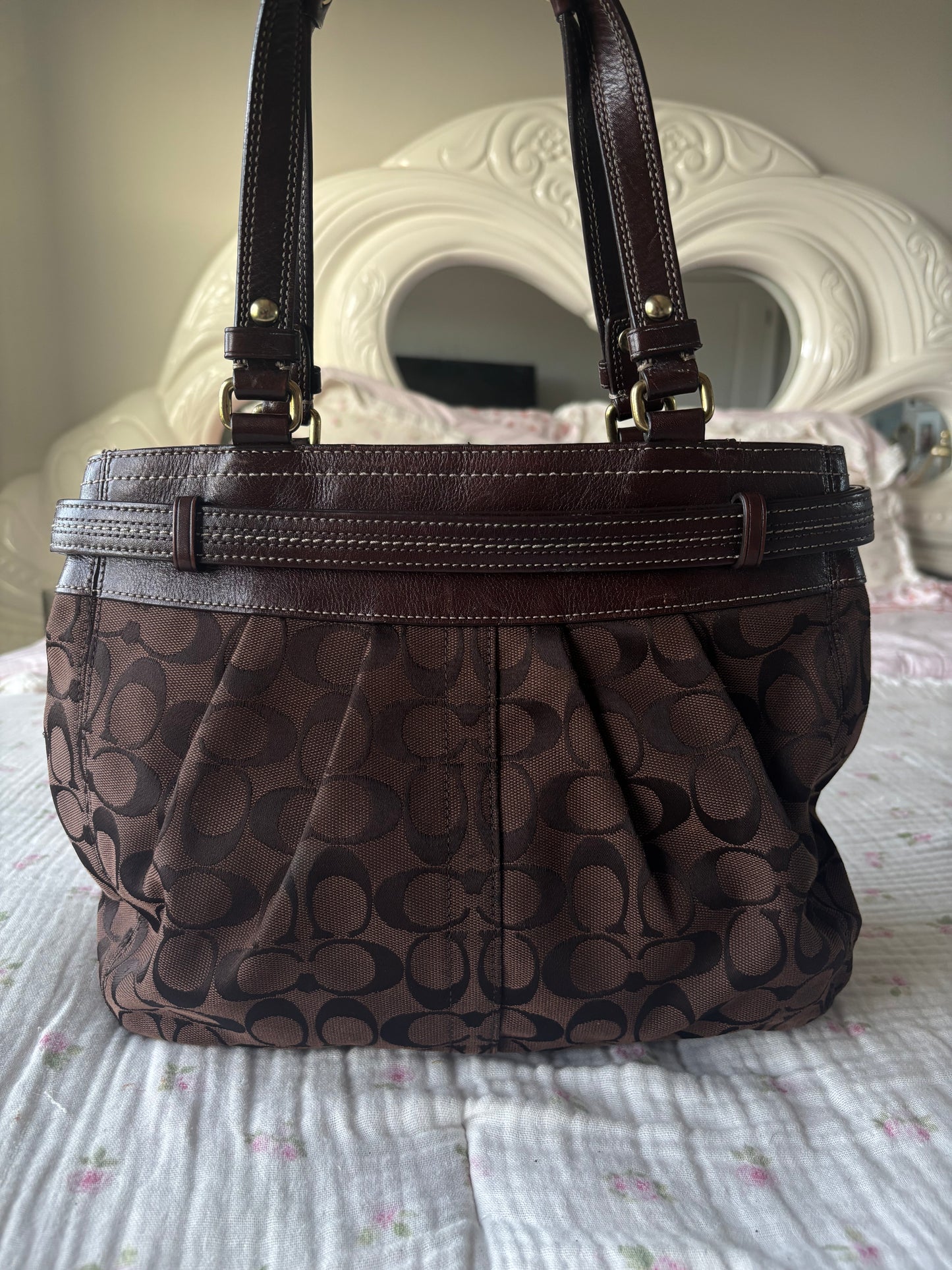 Brown Hampton coach tote bag