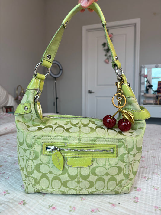 Lime green coach hobo