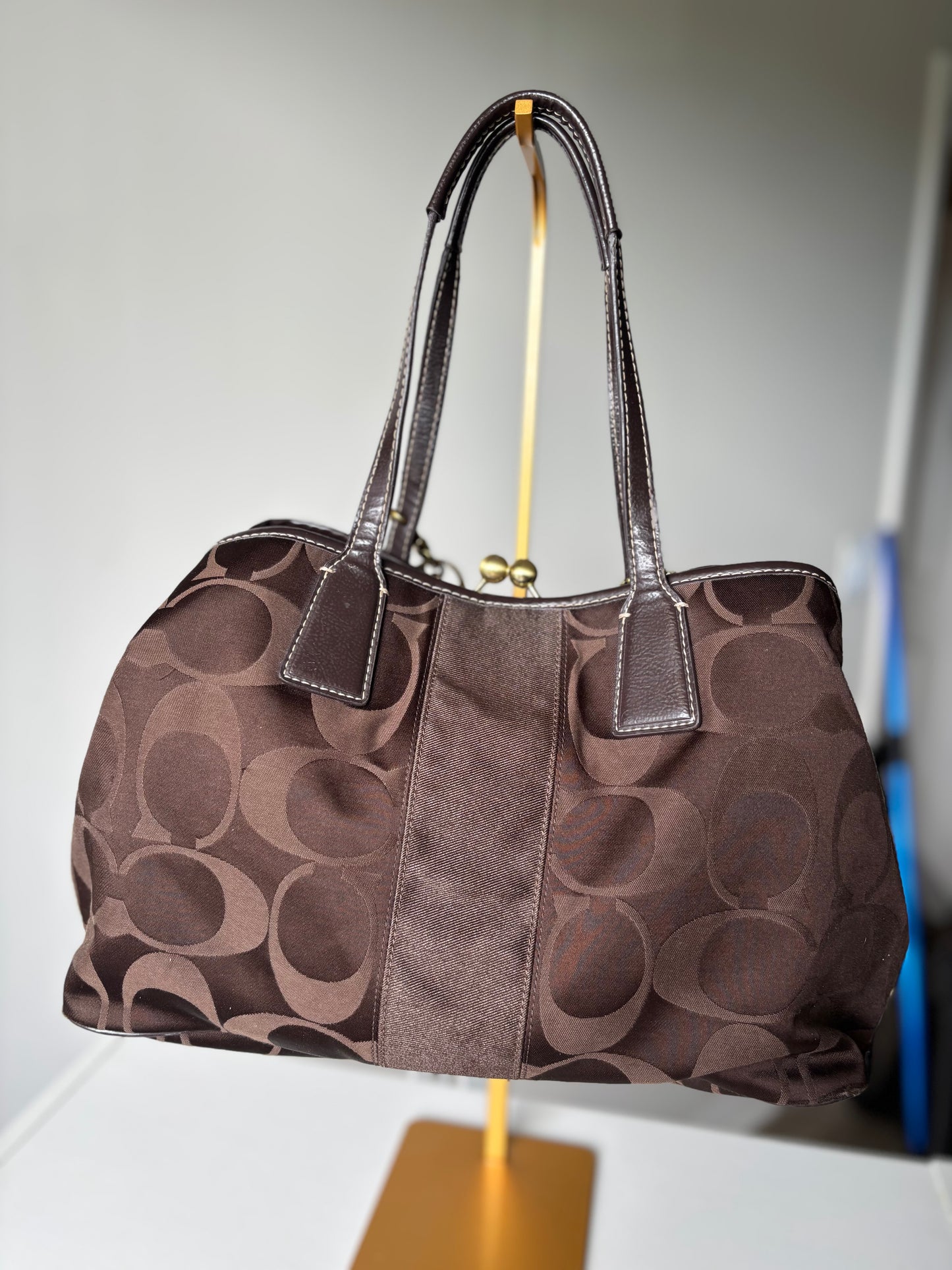 Vintage brown coach tote bag