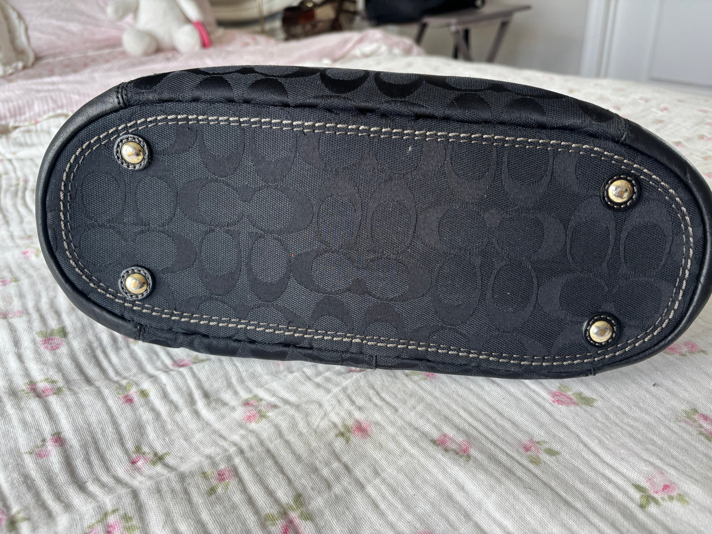 Black coach tote bag