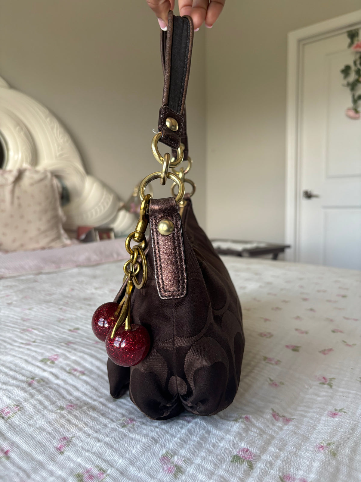 Brown vintage coach shoulder bag
