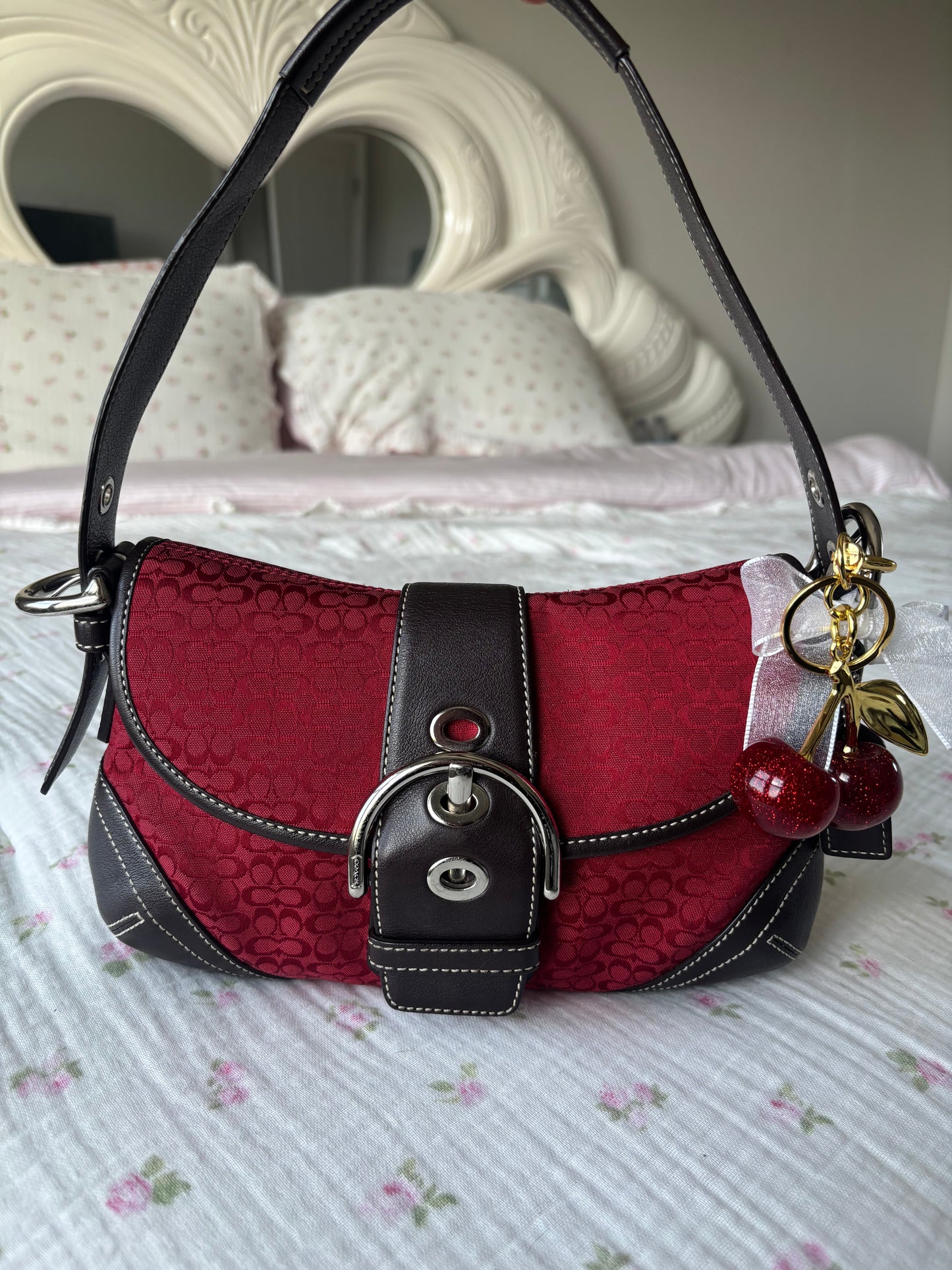 Rare red mini soho shoulder bag