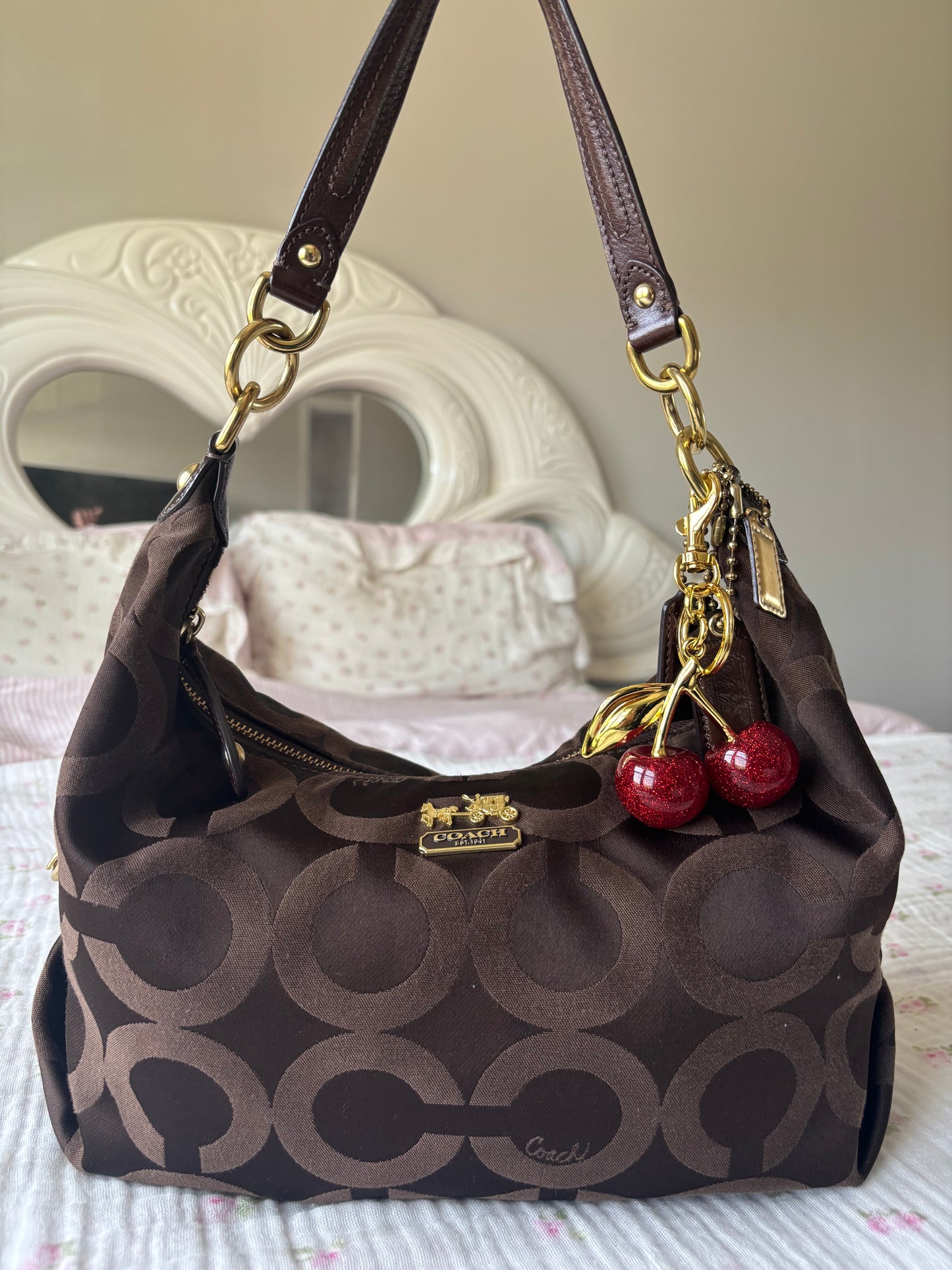 Rare choclate brown hobo coach bag