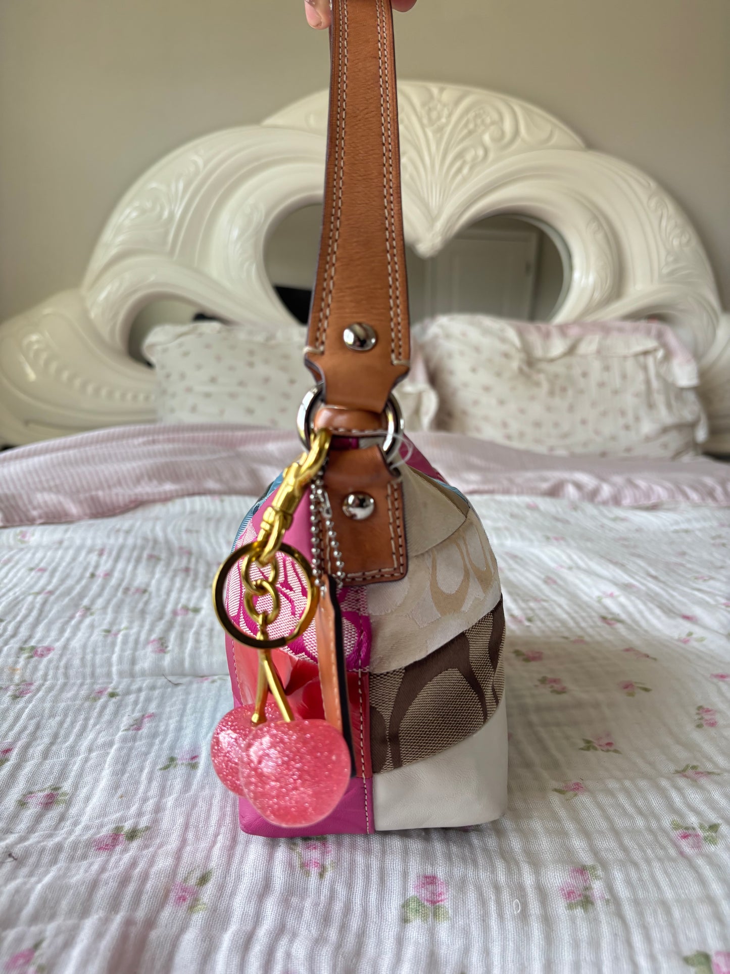 Rare patchwork coach shoulder bag