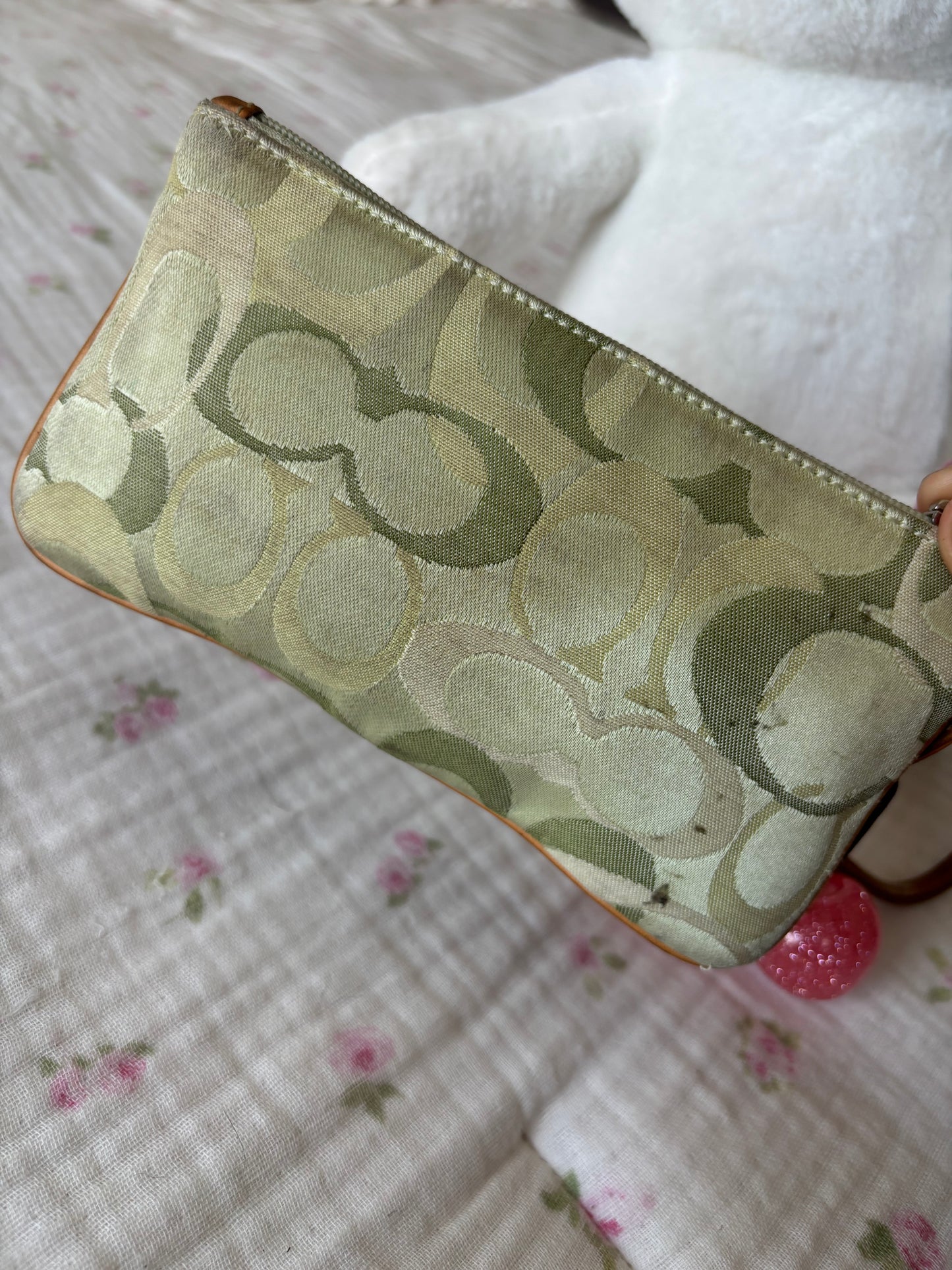 Rare green coach wristlet /wallet