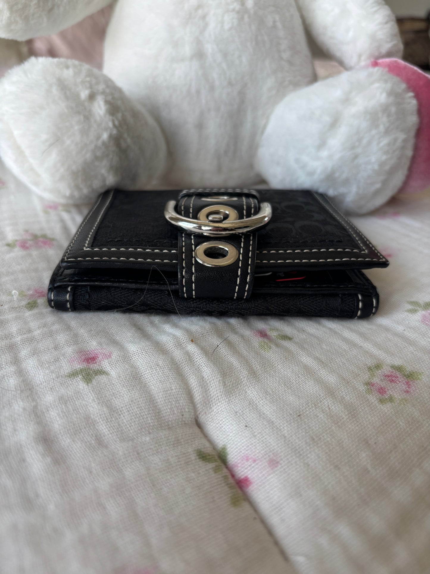 Black mongram soho vintage coach wallet