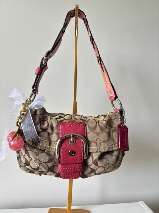 Pink coach soho shoulder bag