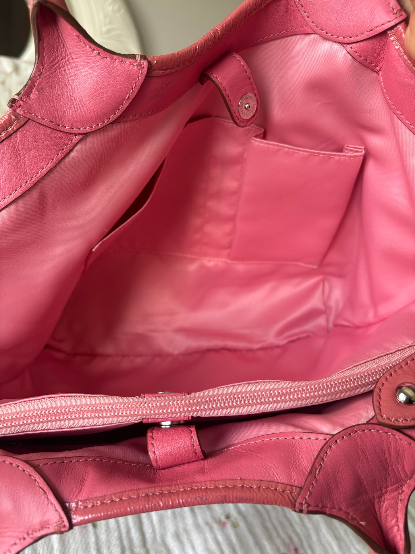 Rare pink flower vintage coach tote bag