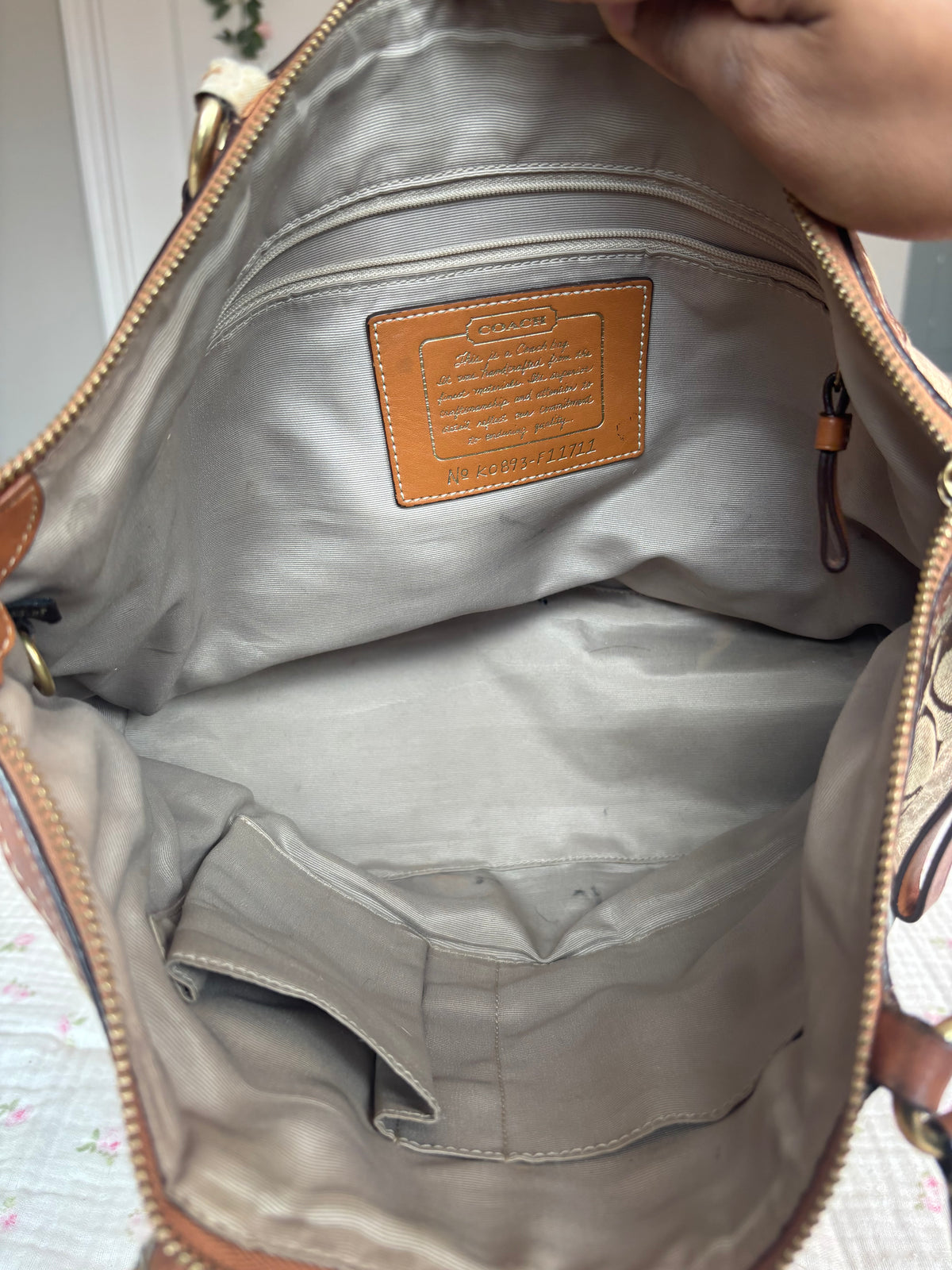 Patchwork coach tote bag